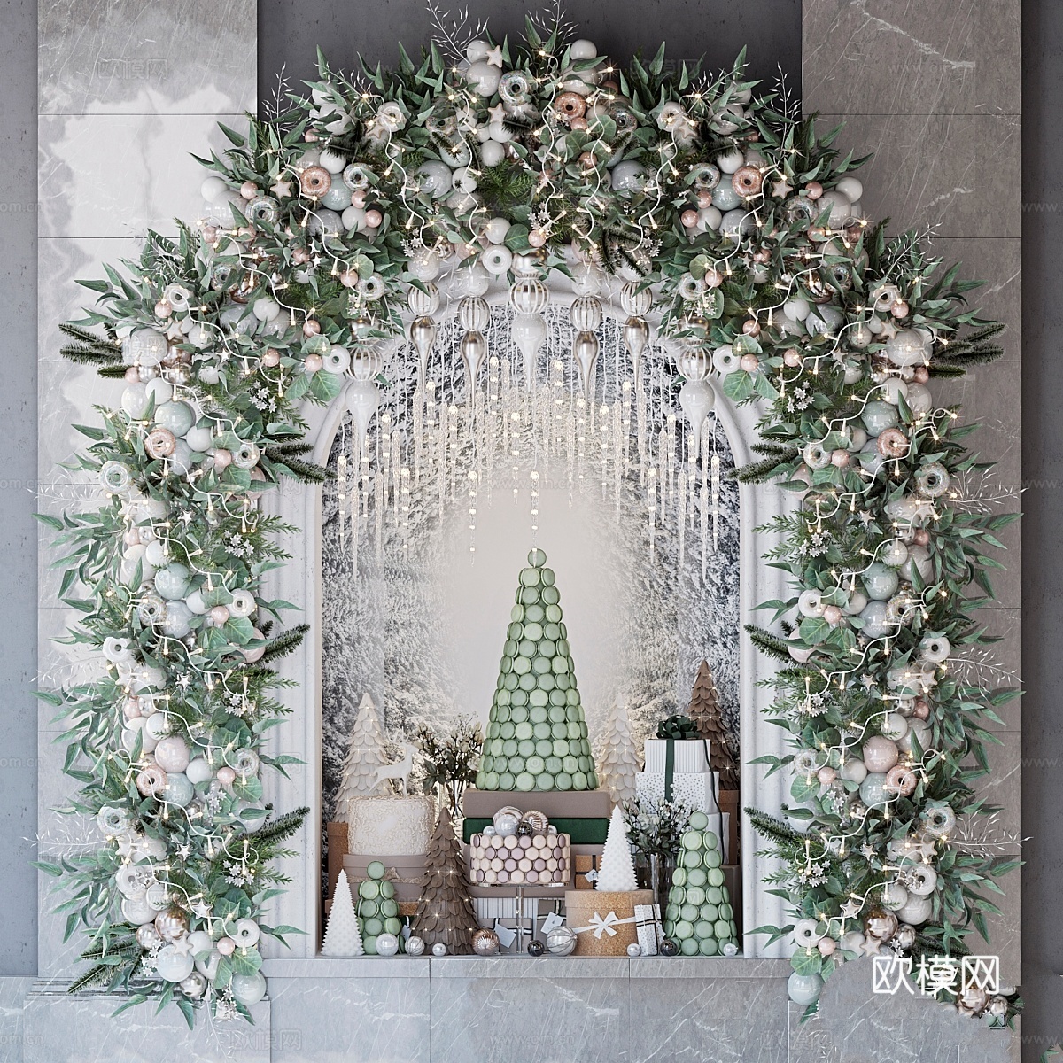 糕点店新年陈列3d模型下载