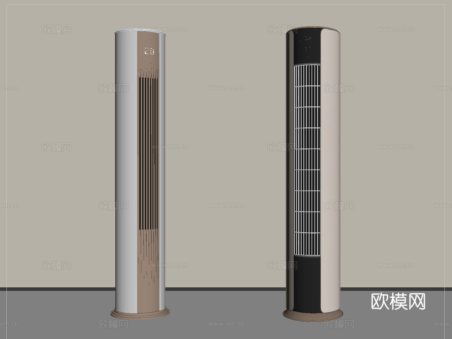 现代空调 立式空调su模型
