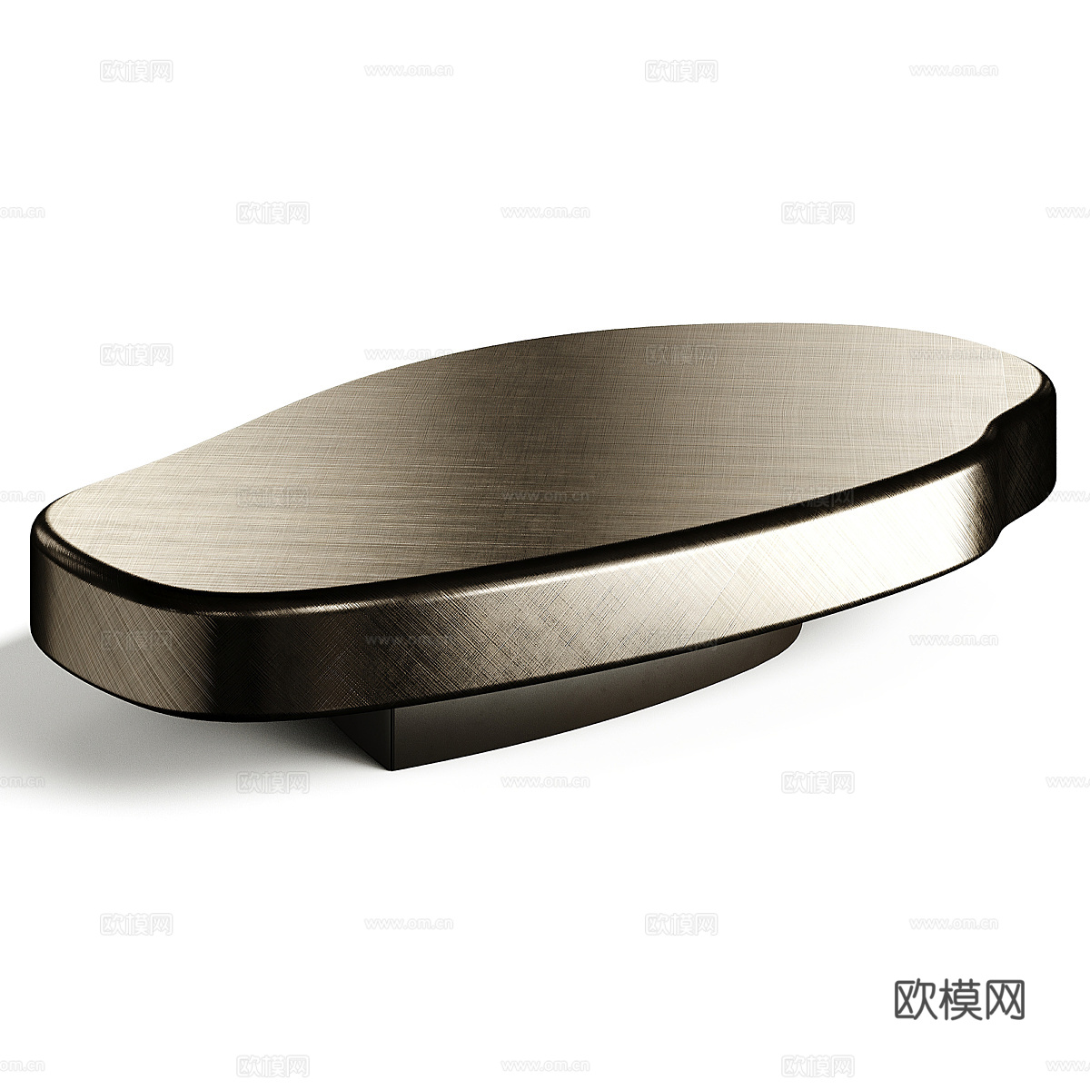 现代意式轻奢金属玻璃茶几组合3d模型