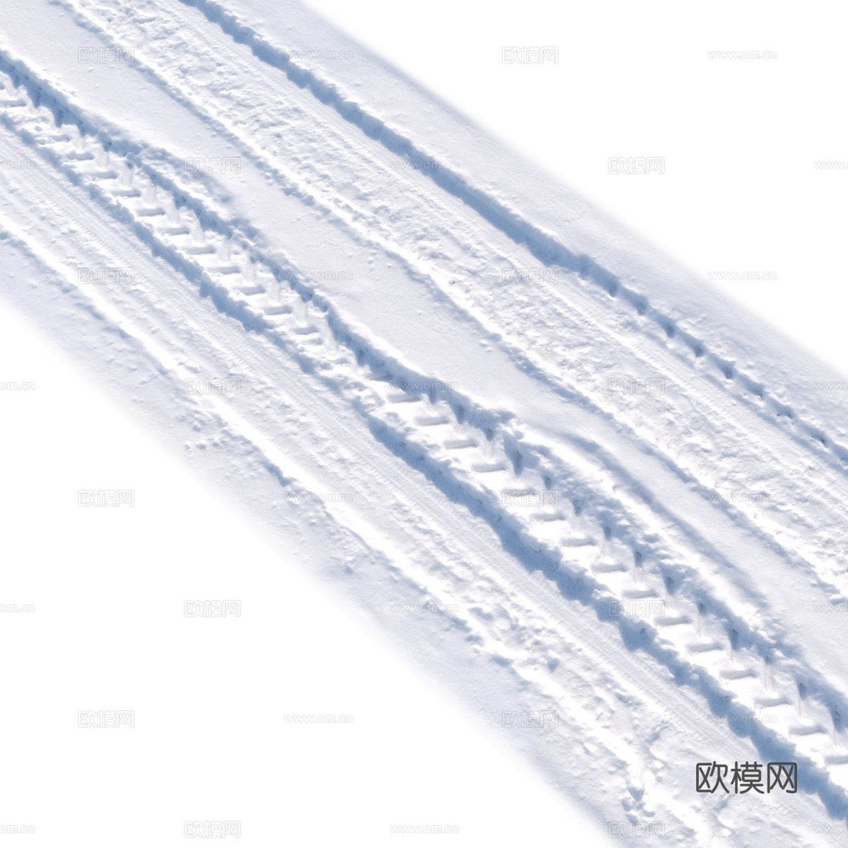 带车辙的积雪道路_63d模型下载