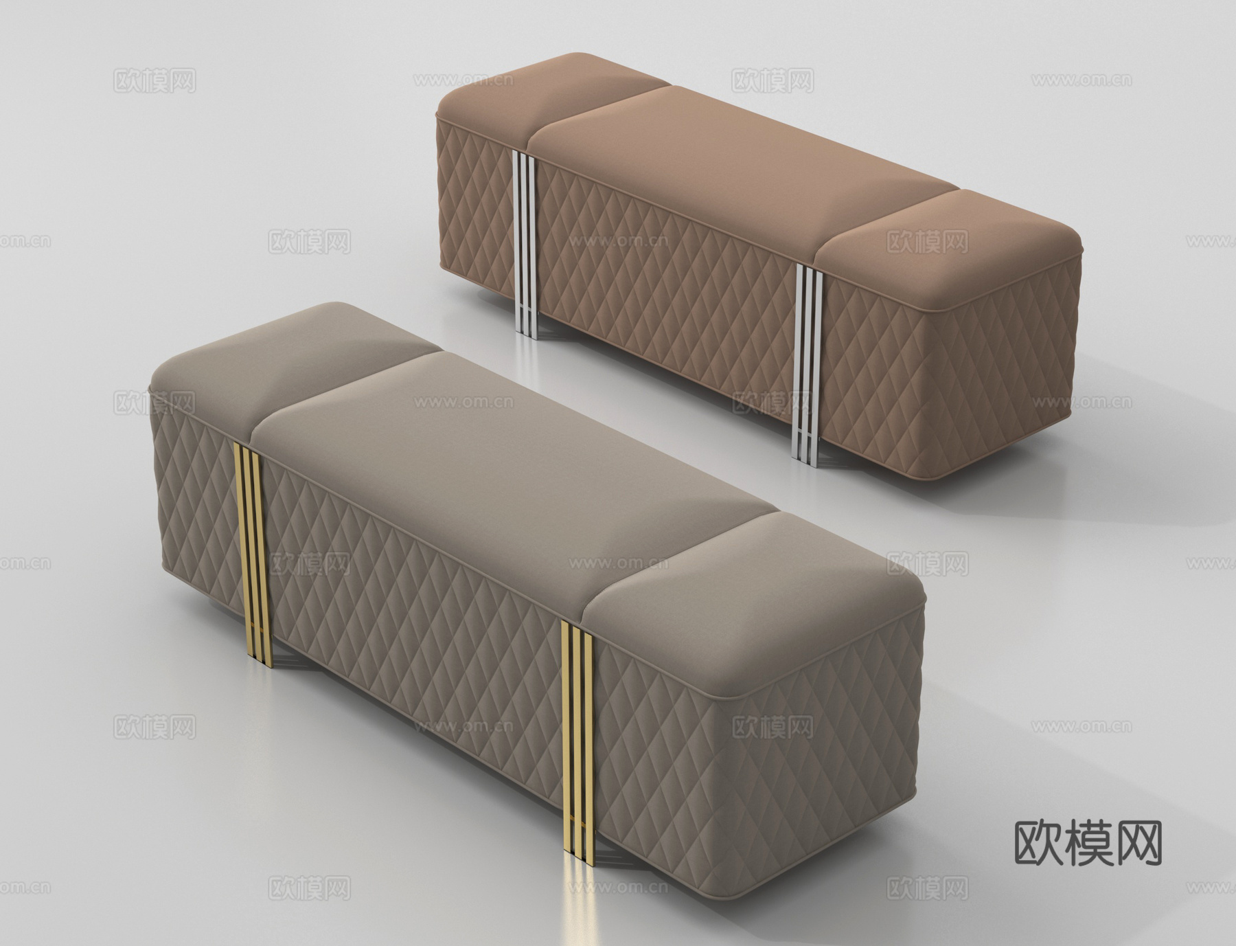 现代沙发凳 床尾凳su模型