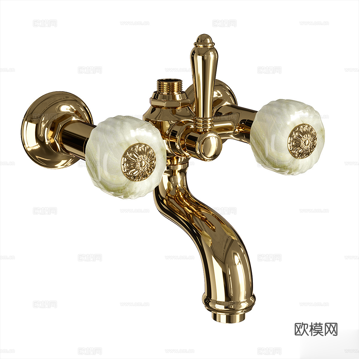 法式轻奢 Nicolazzi 浴室水龙头3d模型下载（渲染图3）