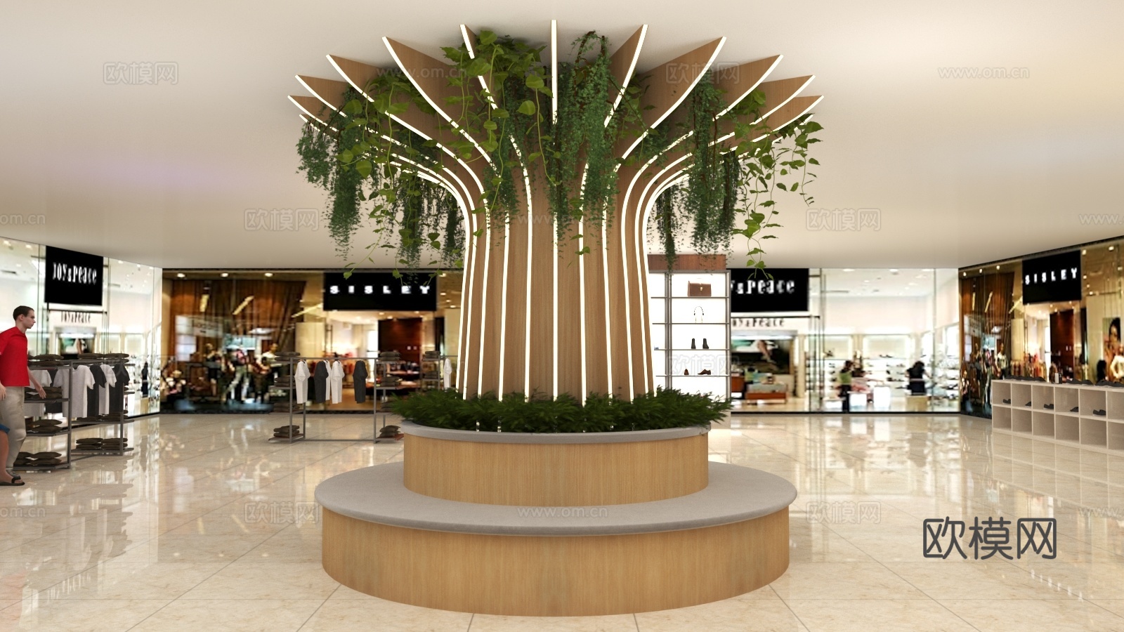 商场包柱设计 休息区 合影点 柱子设计 展示柱 打卡点3d模型下载（渲染图2）