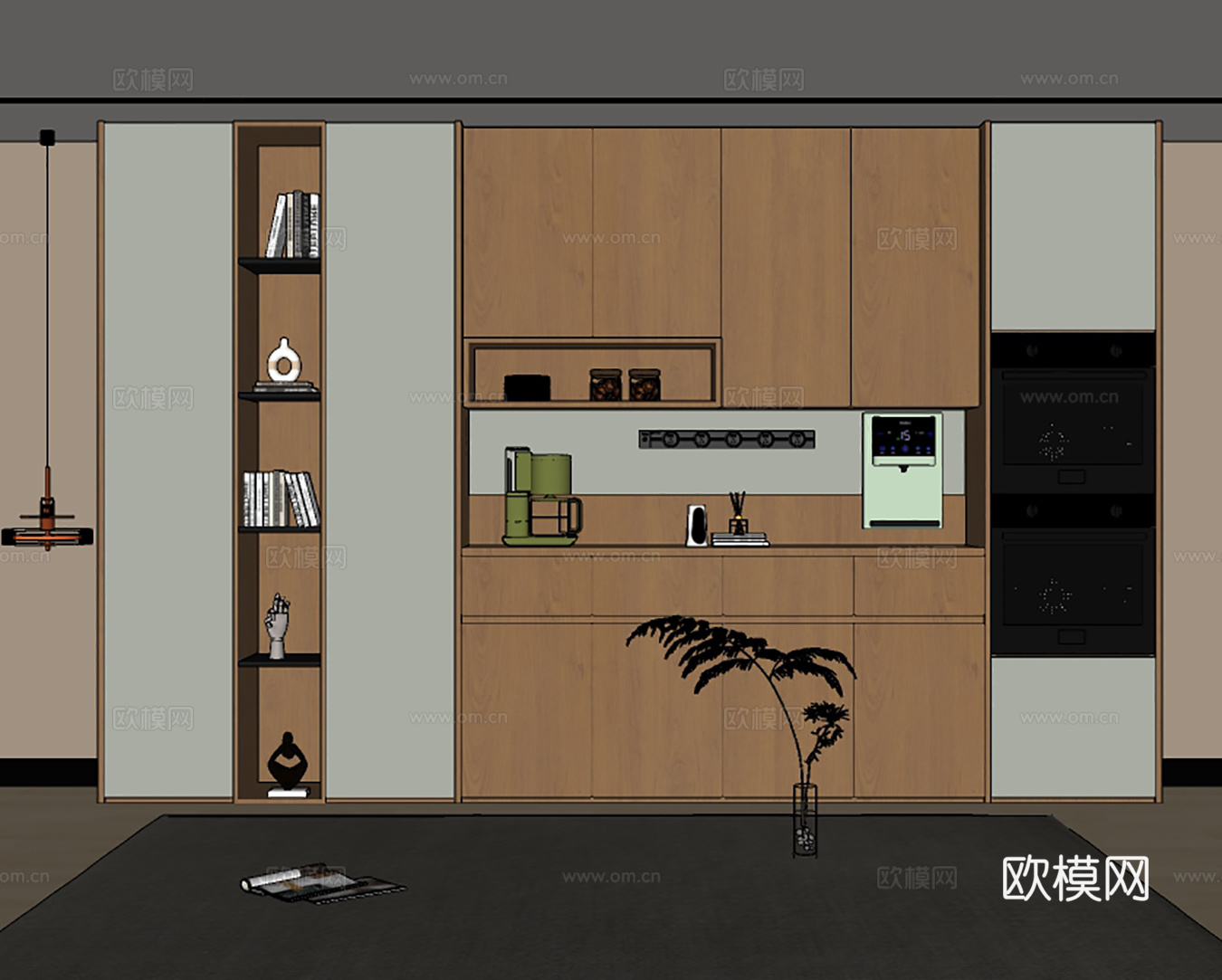 现代酒柜su模型