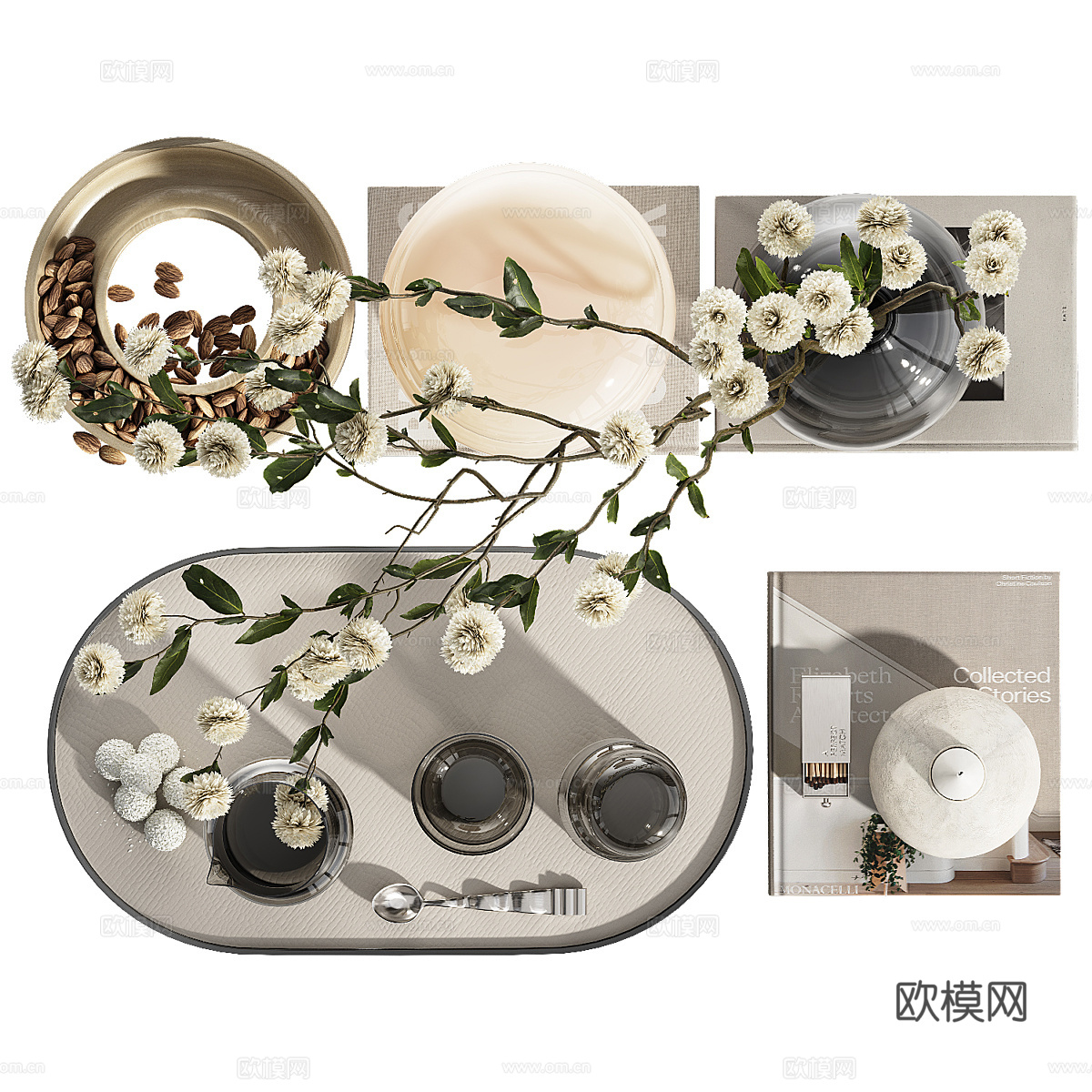 新中式饰品摆件组合3d模型