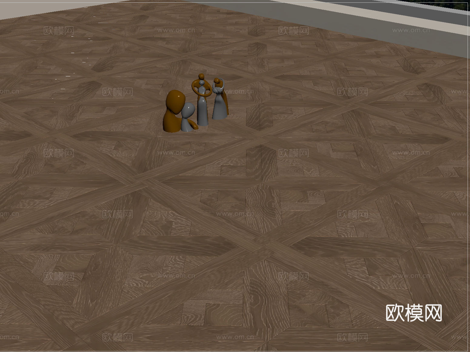 现代木地板  拼花木地板su模型