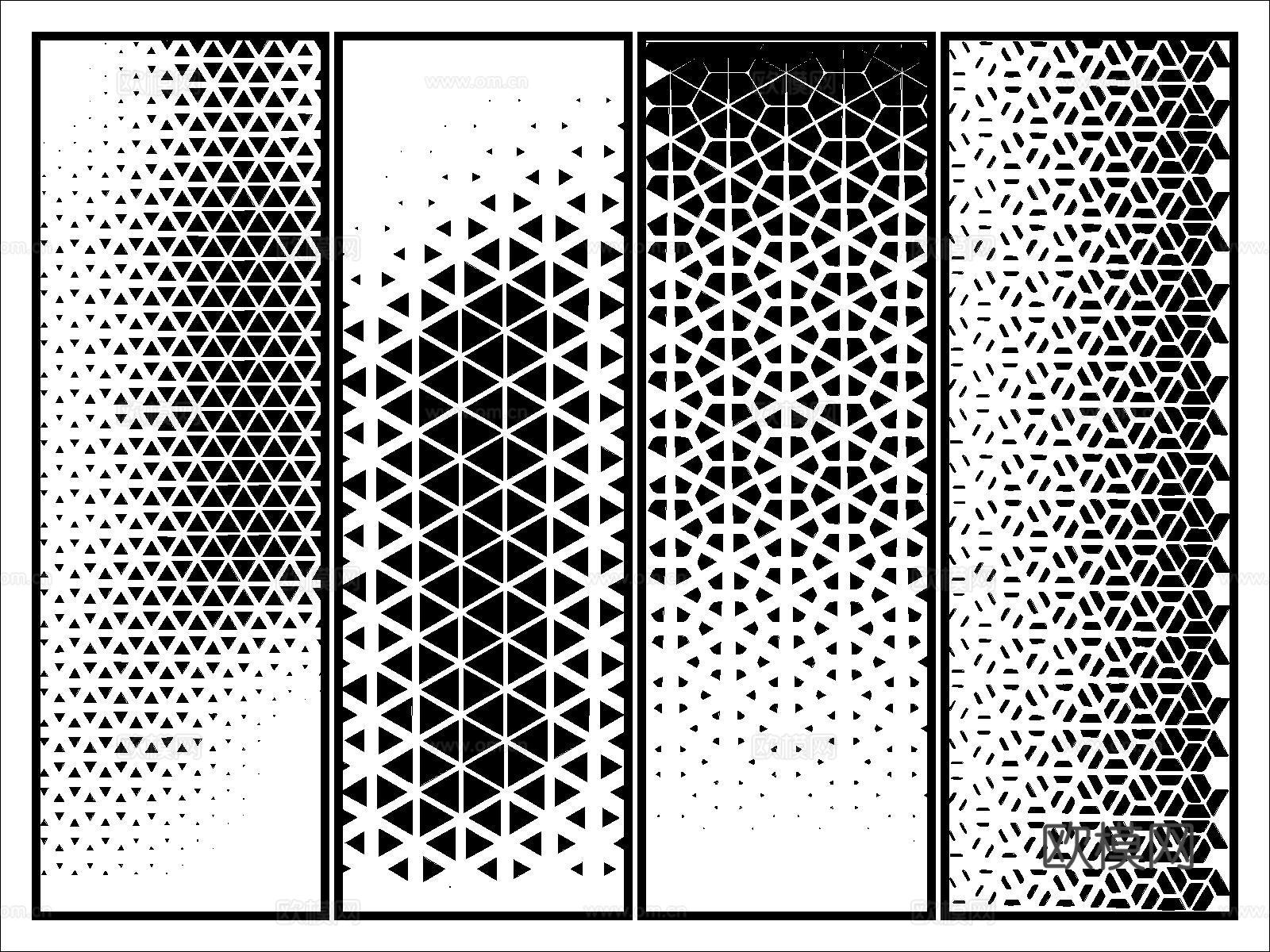 现代抽象渐变纹理图案cad施工图