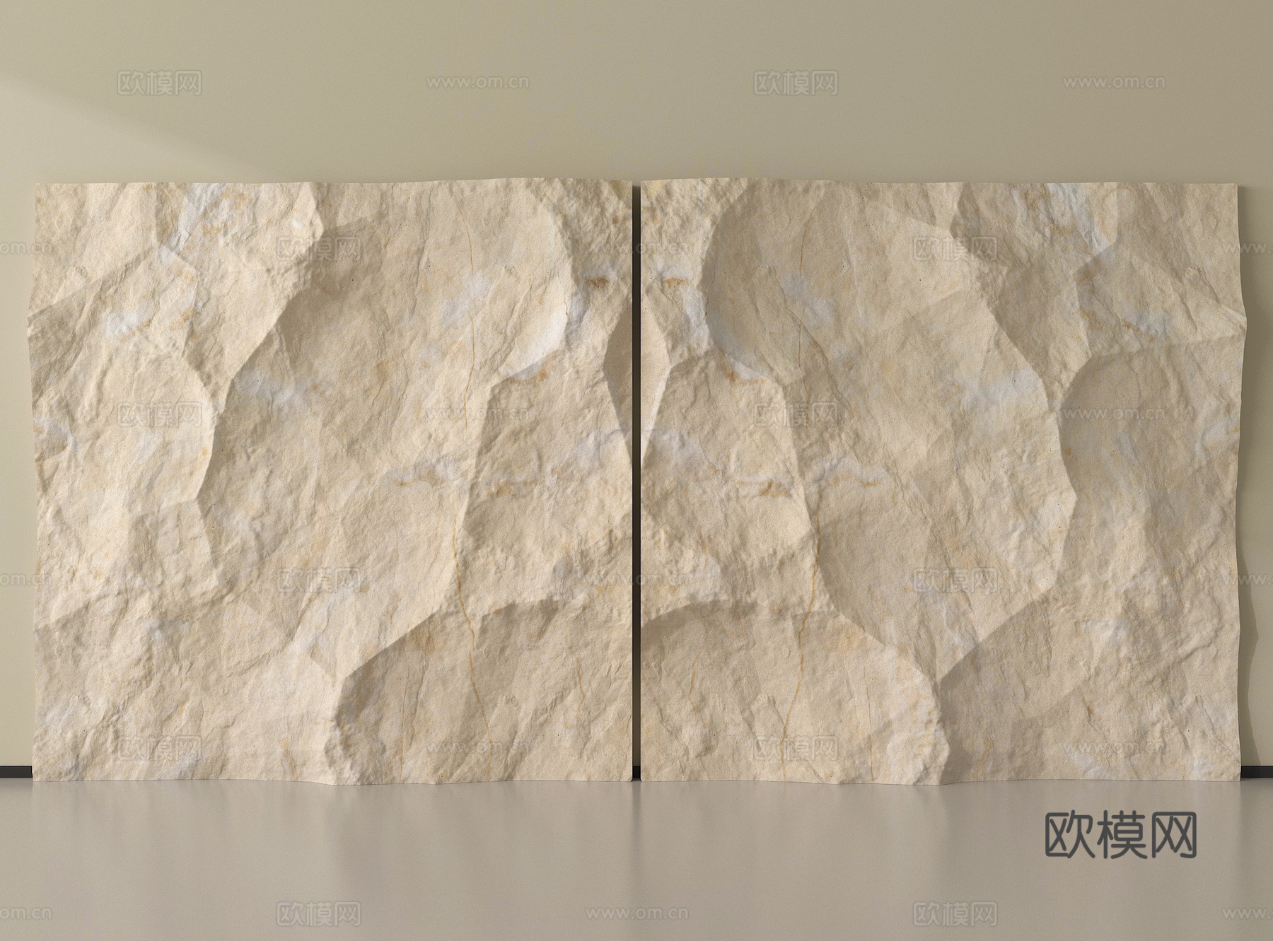 现代石材 毛石墙 石材背景墙su模型