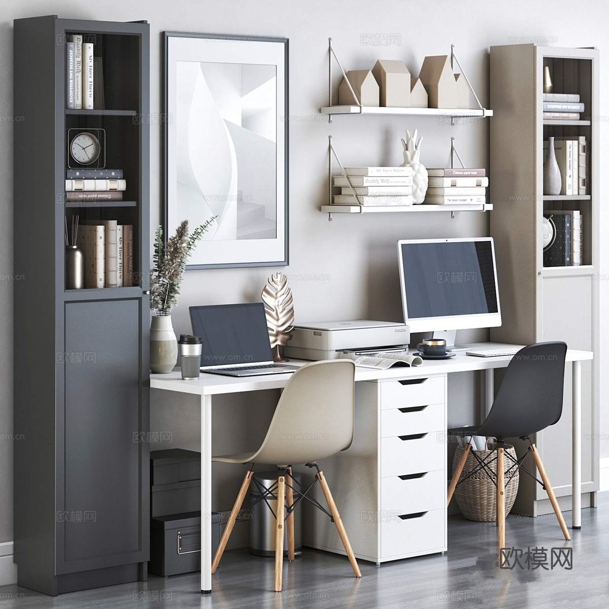 办公空间 1383d模型下载