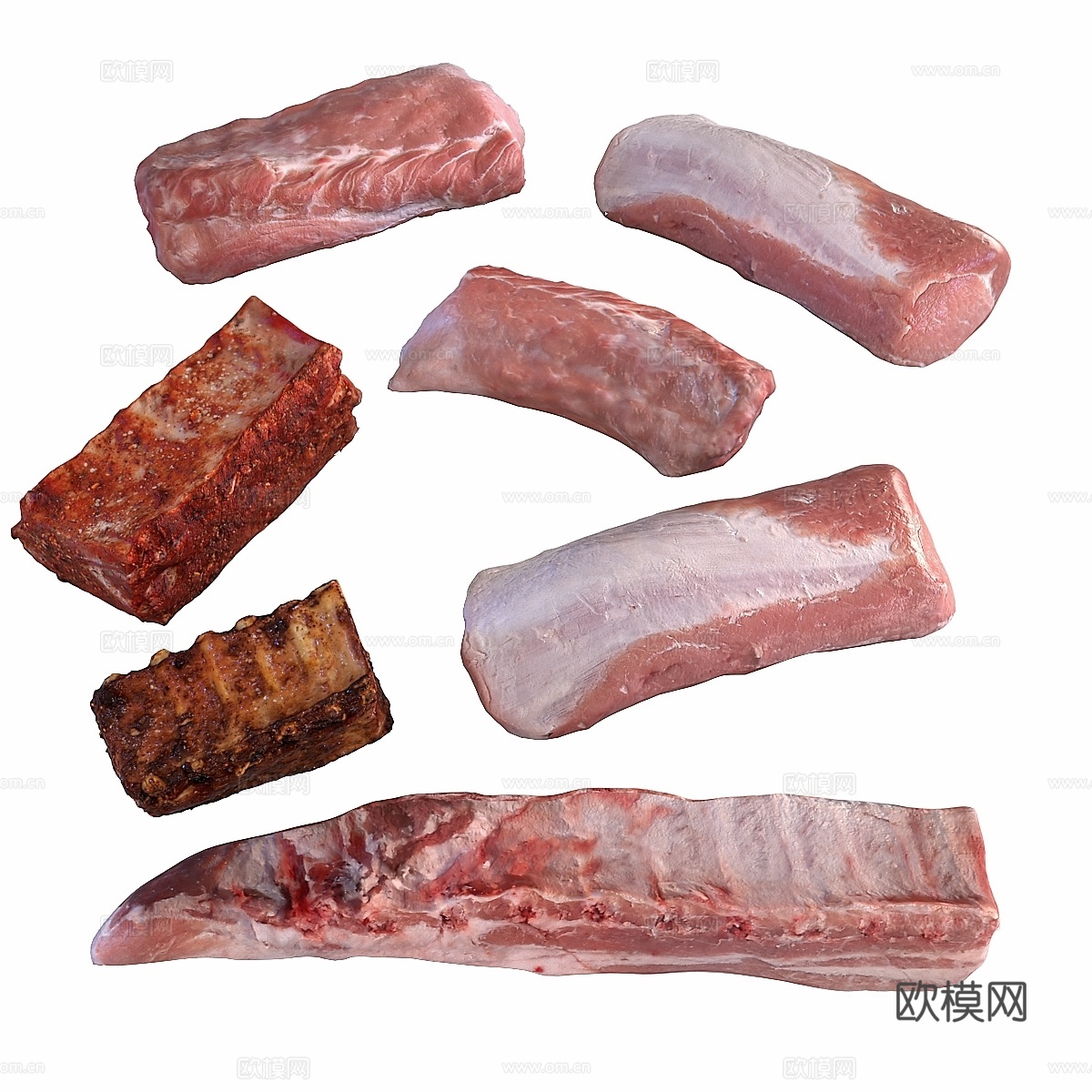 肉类套装3d模型下载