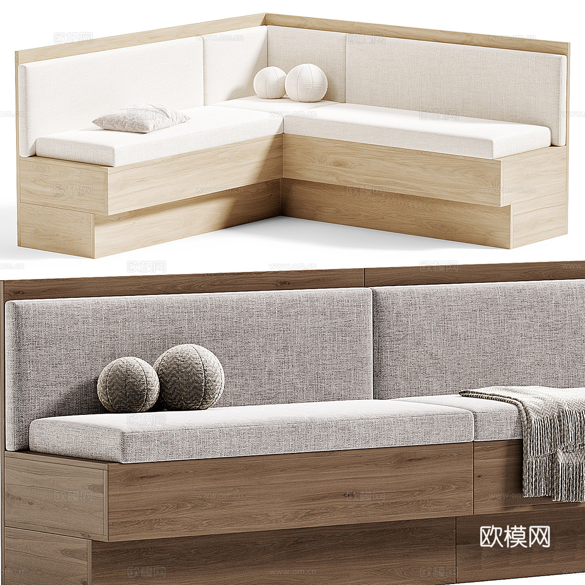 新中式卡座沙发3d模型下载（渲染图5）