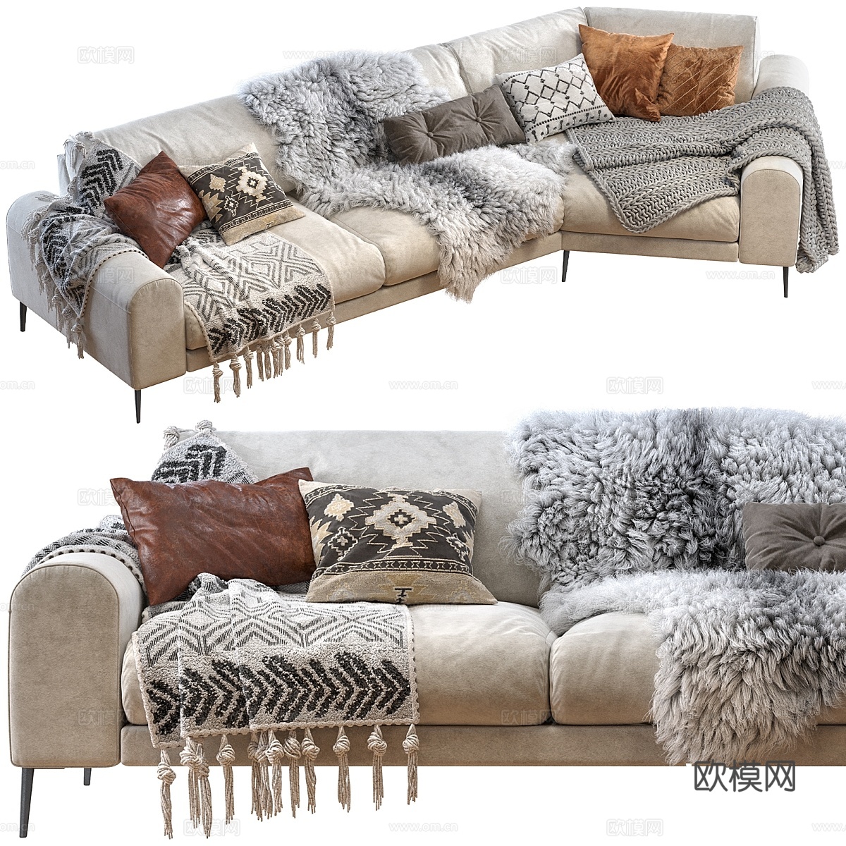 Joy造型转角沙发3d模型下载