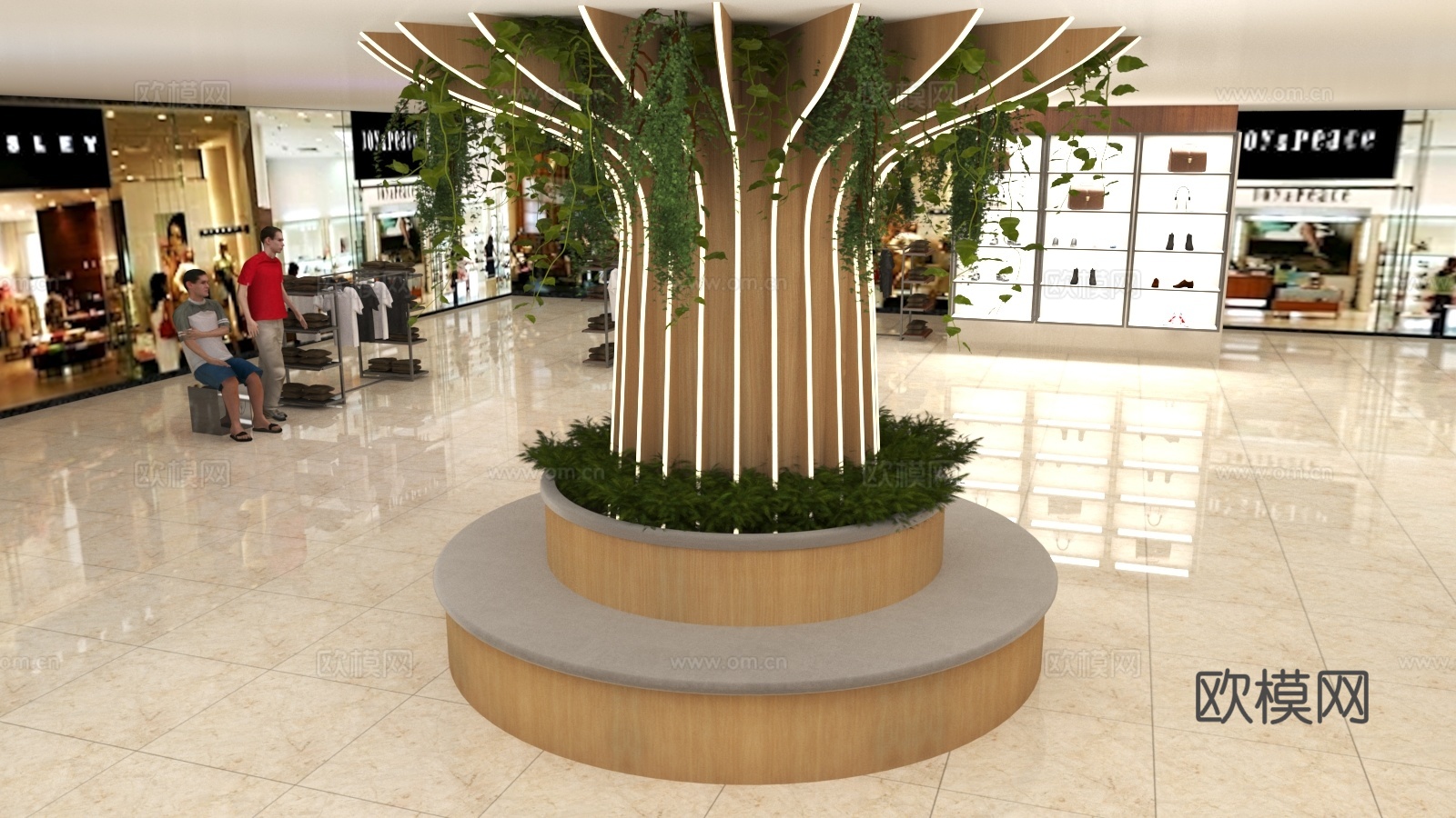 商场包柱设计 休息区 合影点 柱子设计 展示柱 打卡点3d模型下载（渲染图3）