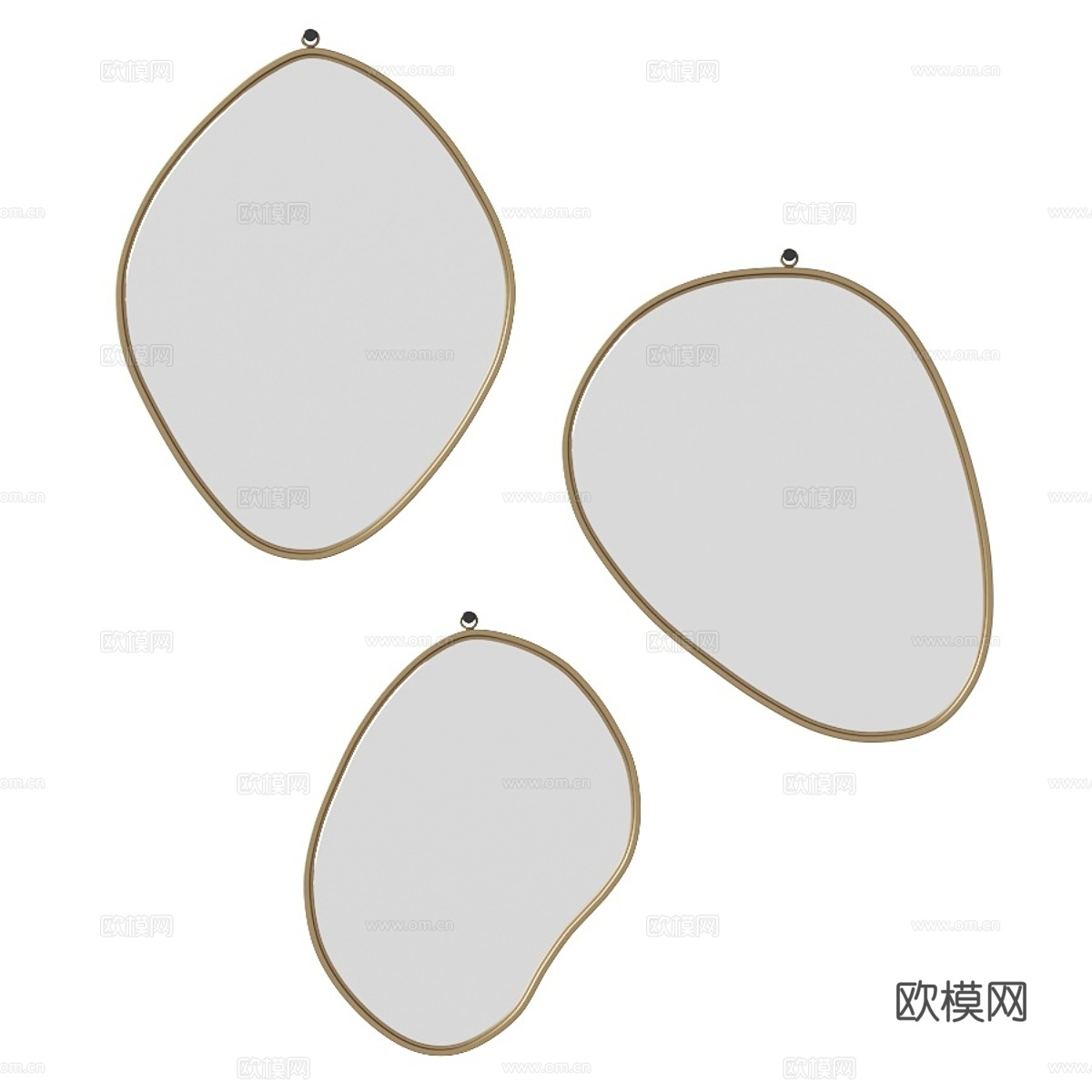 West Elm有机造型镜3d模型下载
