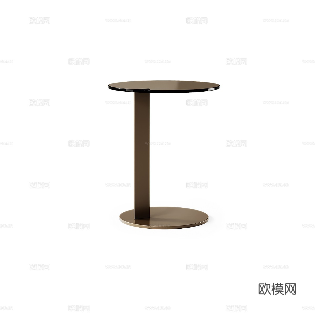 现代意式极简金属玻璃茶几组合3d模型