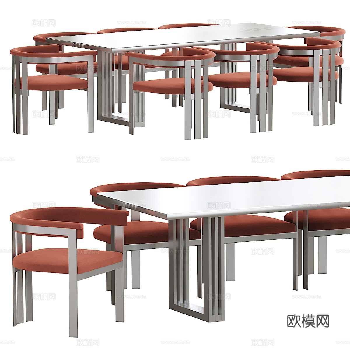 艾克霍兹俱乐部餐桌及加里波第餐桌3d模型下载