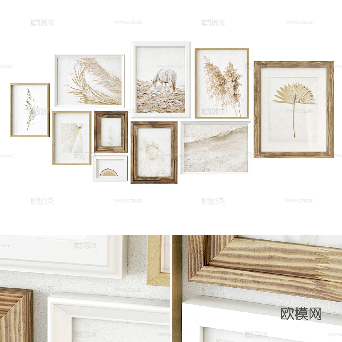 宜家相框装饰画墙3d模型下载