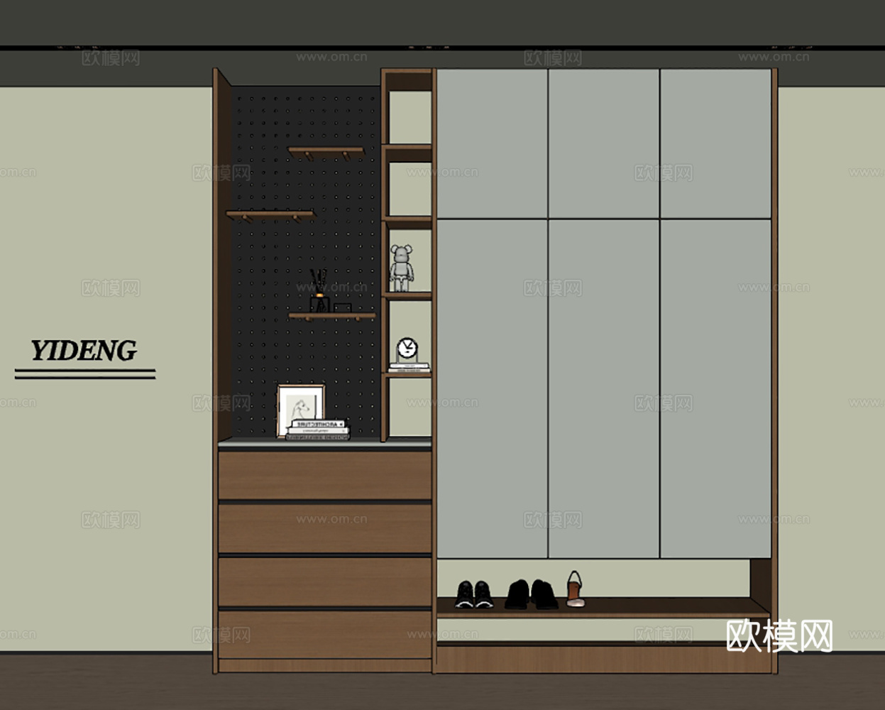 现代鞋柜su模型