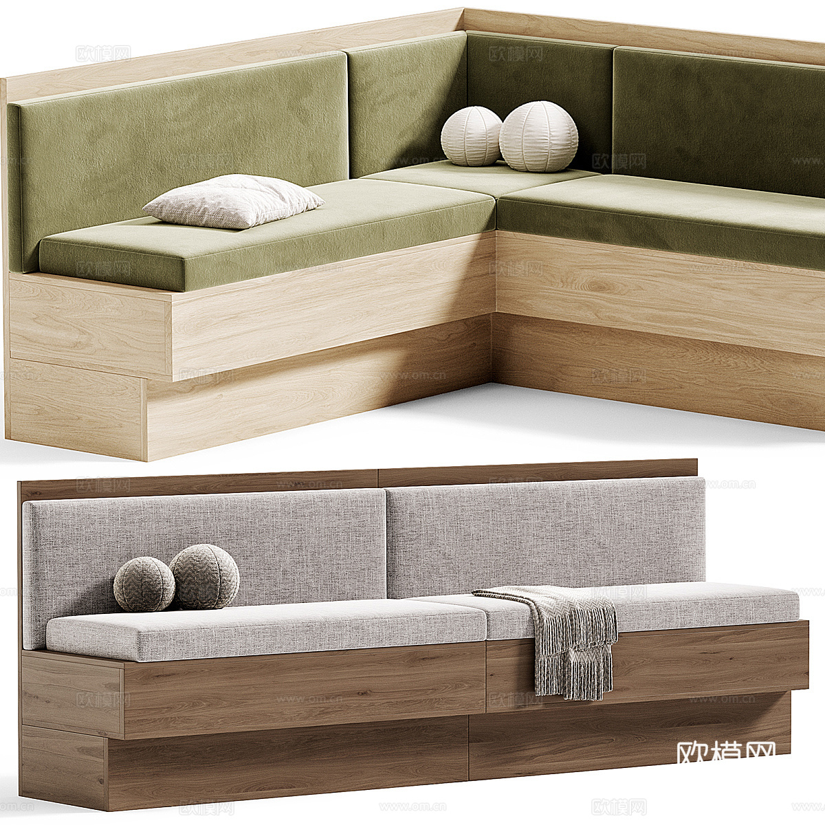 新中式卡座沙发3d模型下载（渲染图6）