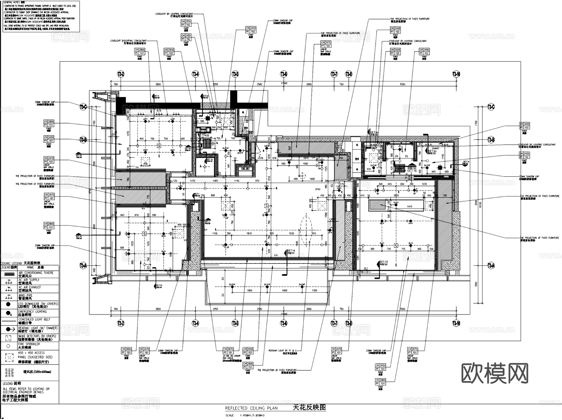 深圳华润城T3公寓西塔标准层样板间C房型室内家装CAD施工图cad施工图