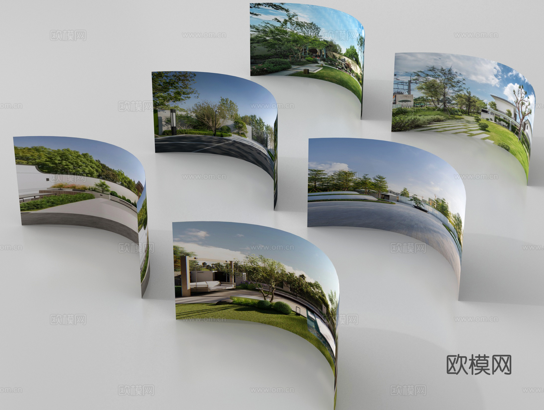 现代背景 环绕背景 城市背景 森林背景 外景贴图3d模型下载