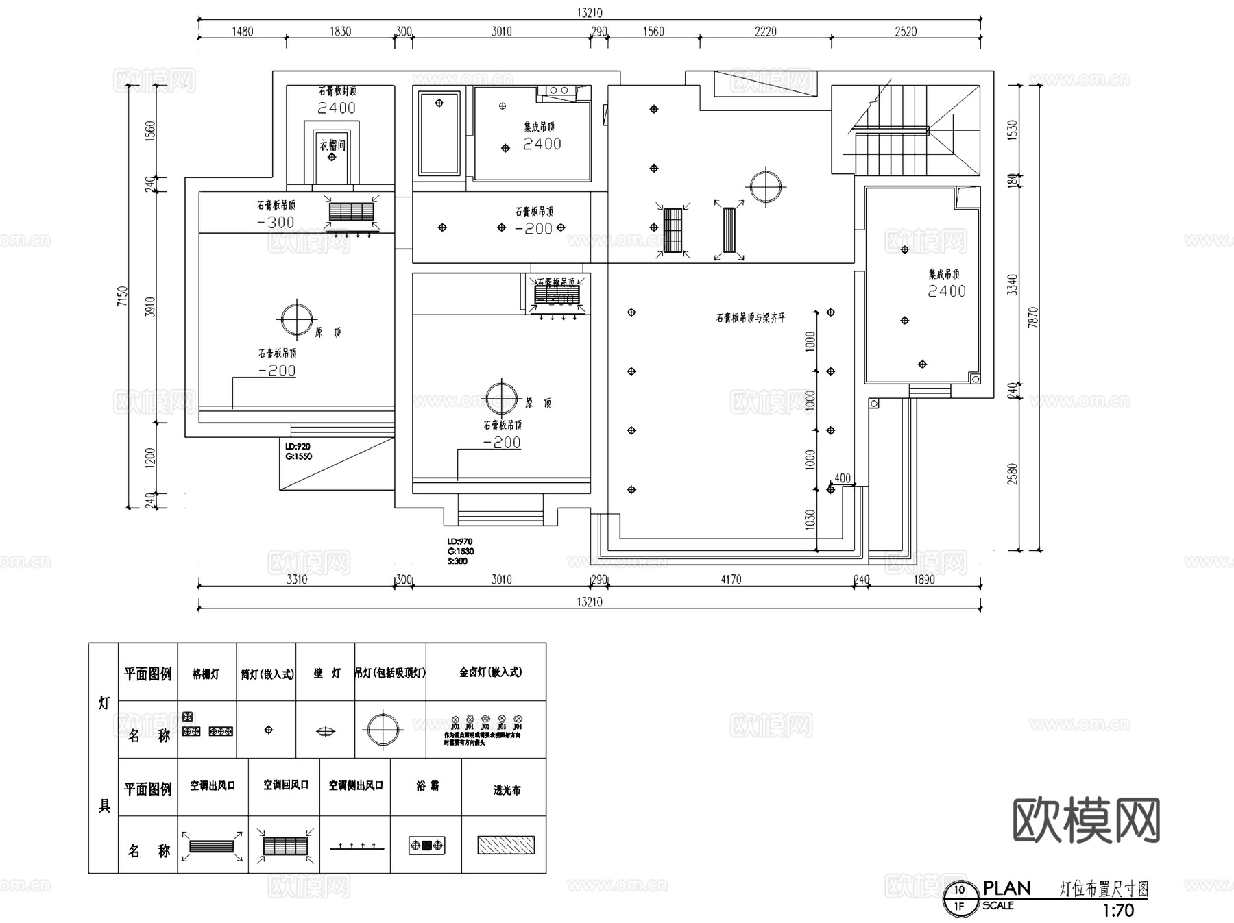 嘉业阳光城108#902复式跃层室内家装平面系统图CADcad施工图