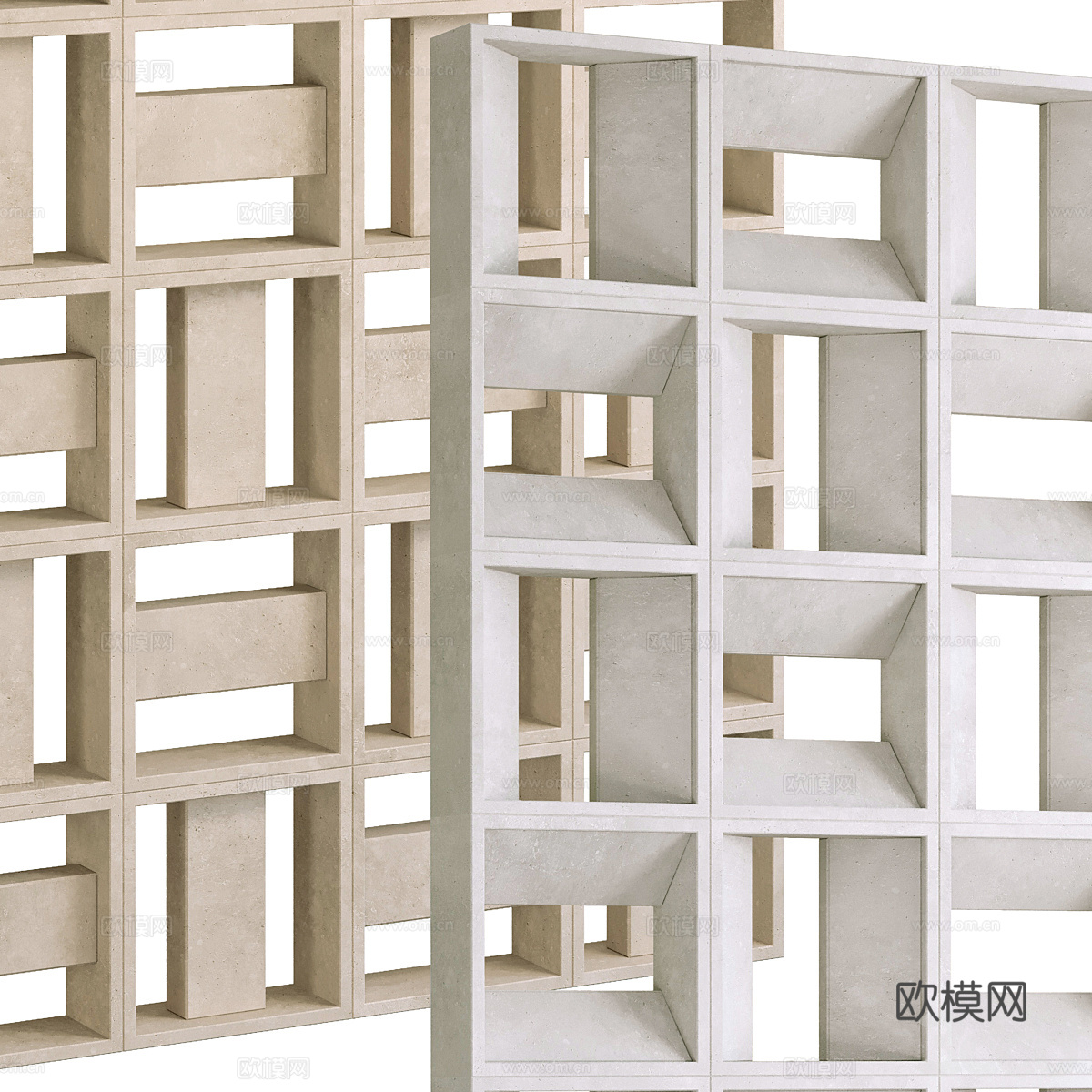 现代侘寂结构砖装饰隔断3d模型下载（渲染图5）