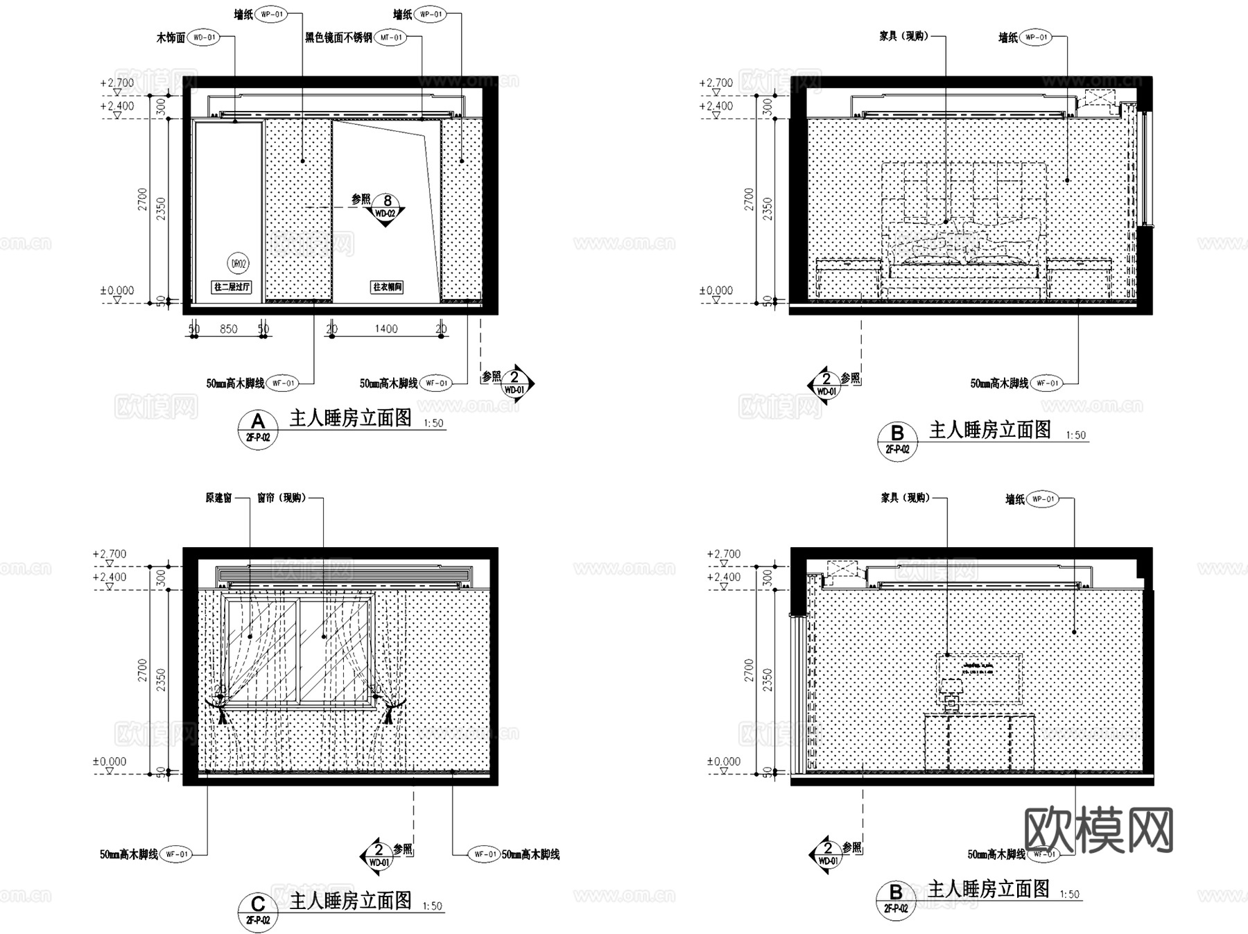新力南昌铂园二层别墅室内家装CAD施工图整套cad施工图