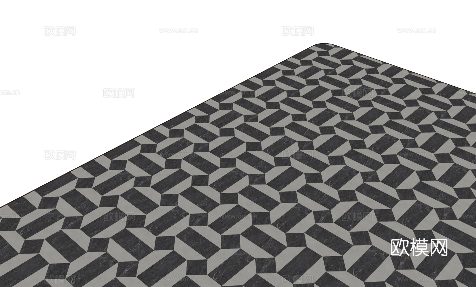 现代地砖石材拼花su模型