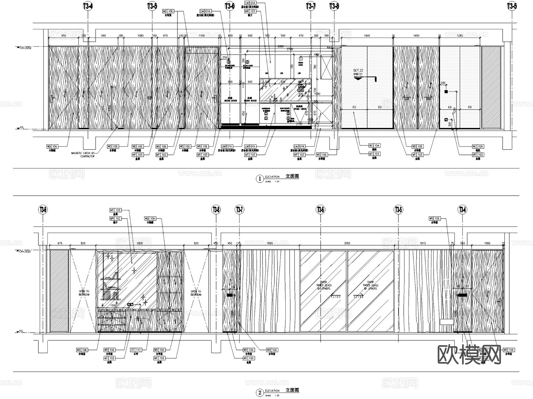 深圳华润城T3公寓西塔标准层样板间C房型室内家装CAD施工图cad施工图