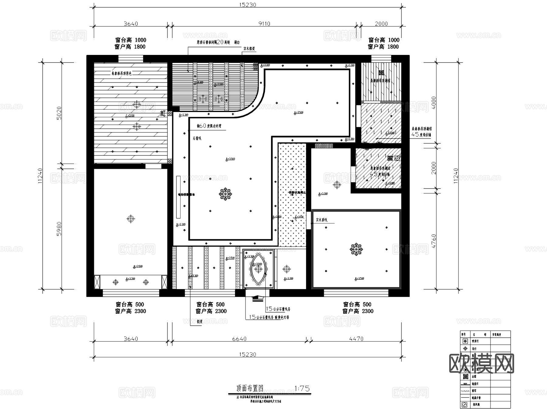 两室两厅两卫美式室内家装CAD施工图cad施工图