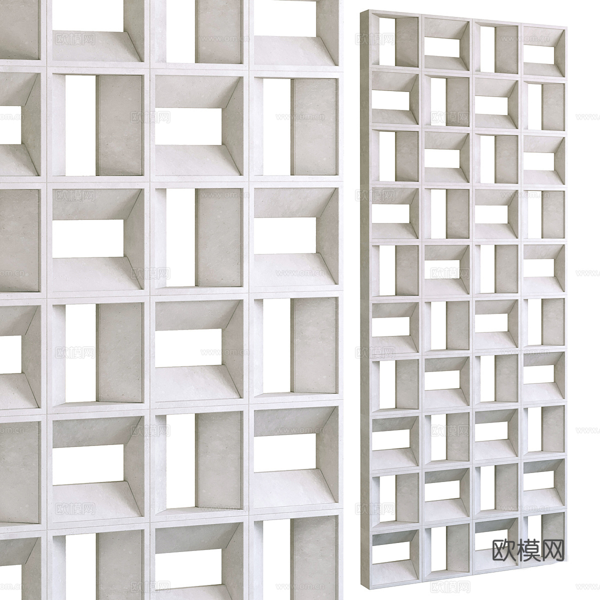 现代侘寂结构砖装饰隔断3d模型下载（渲染图3）