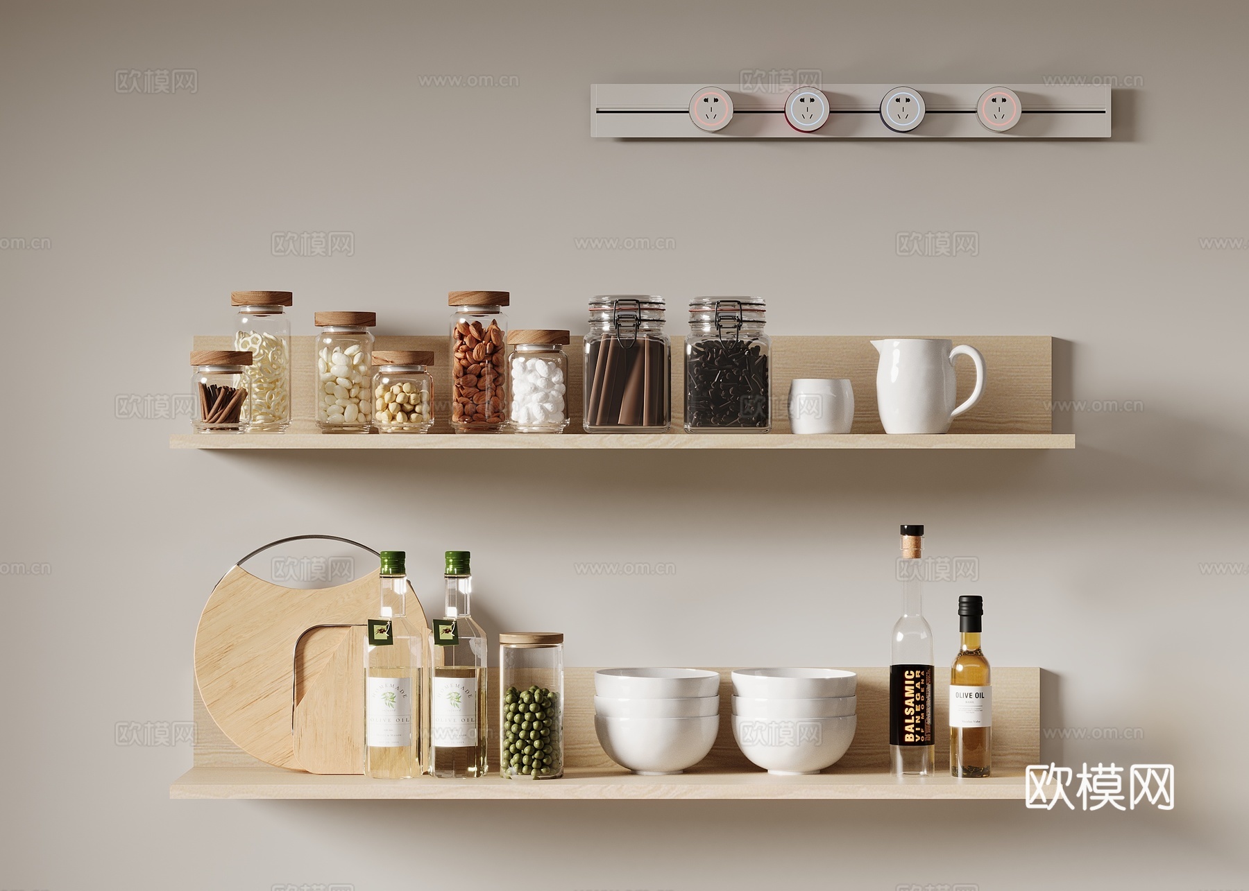 厨房摆件组合3d模型下载