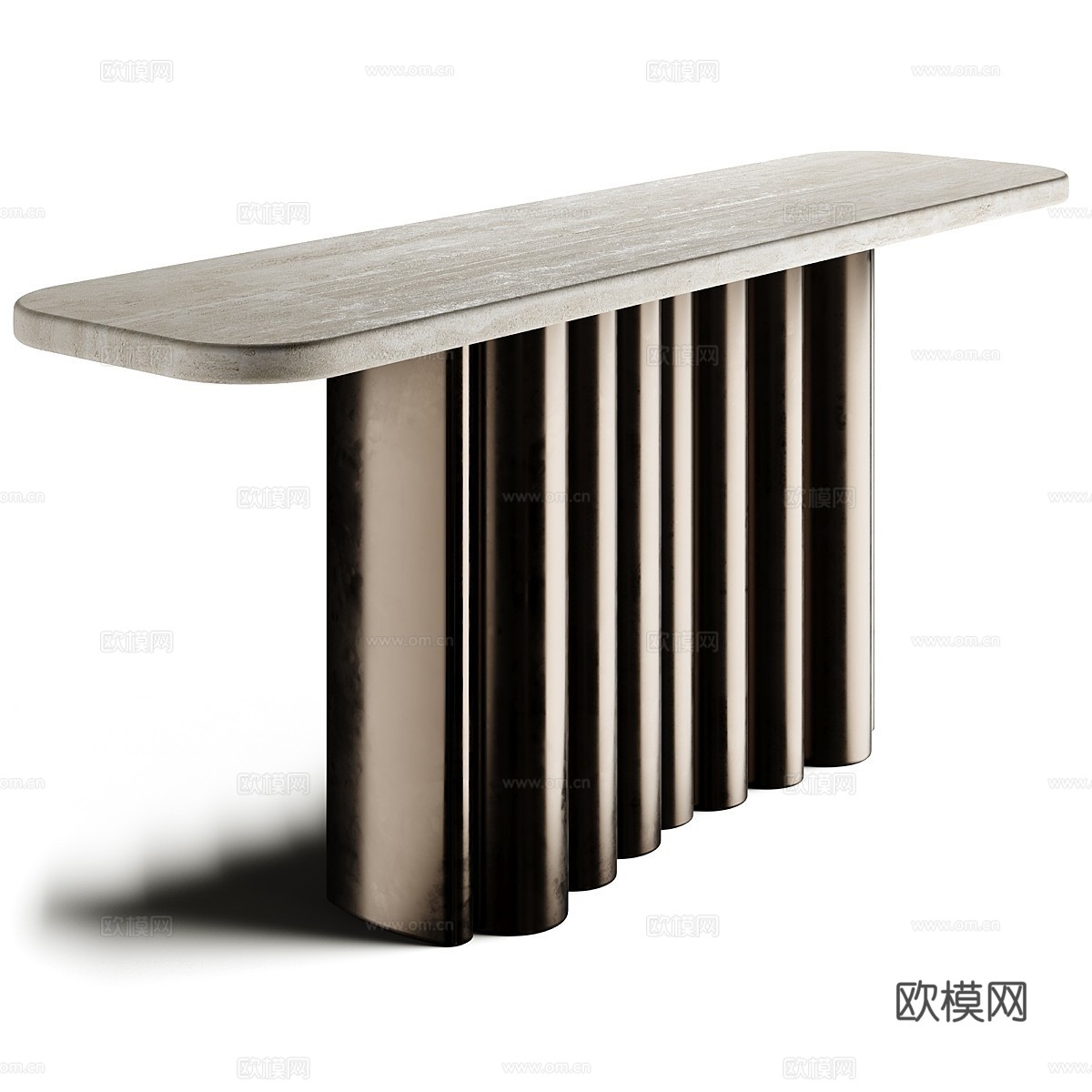 现代意式轻奢大理石端景台 玄关桌3d模型下载（渲染图1）