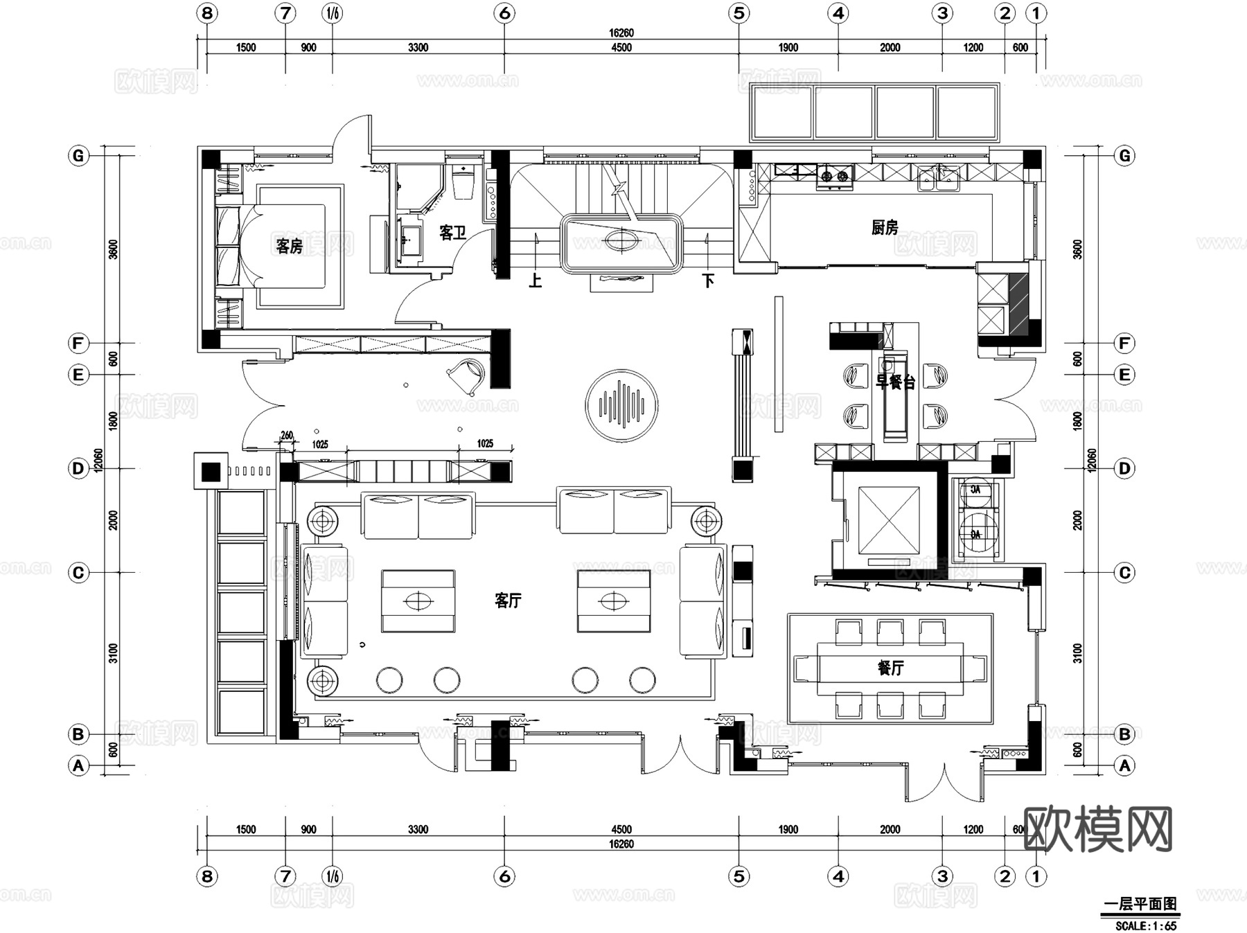 燕西华府中式小独栋三层别墅室内家装CAD施工图+3Dmaxcad施工图
