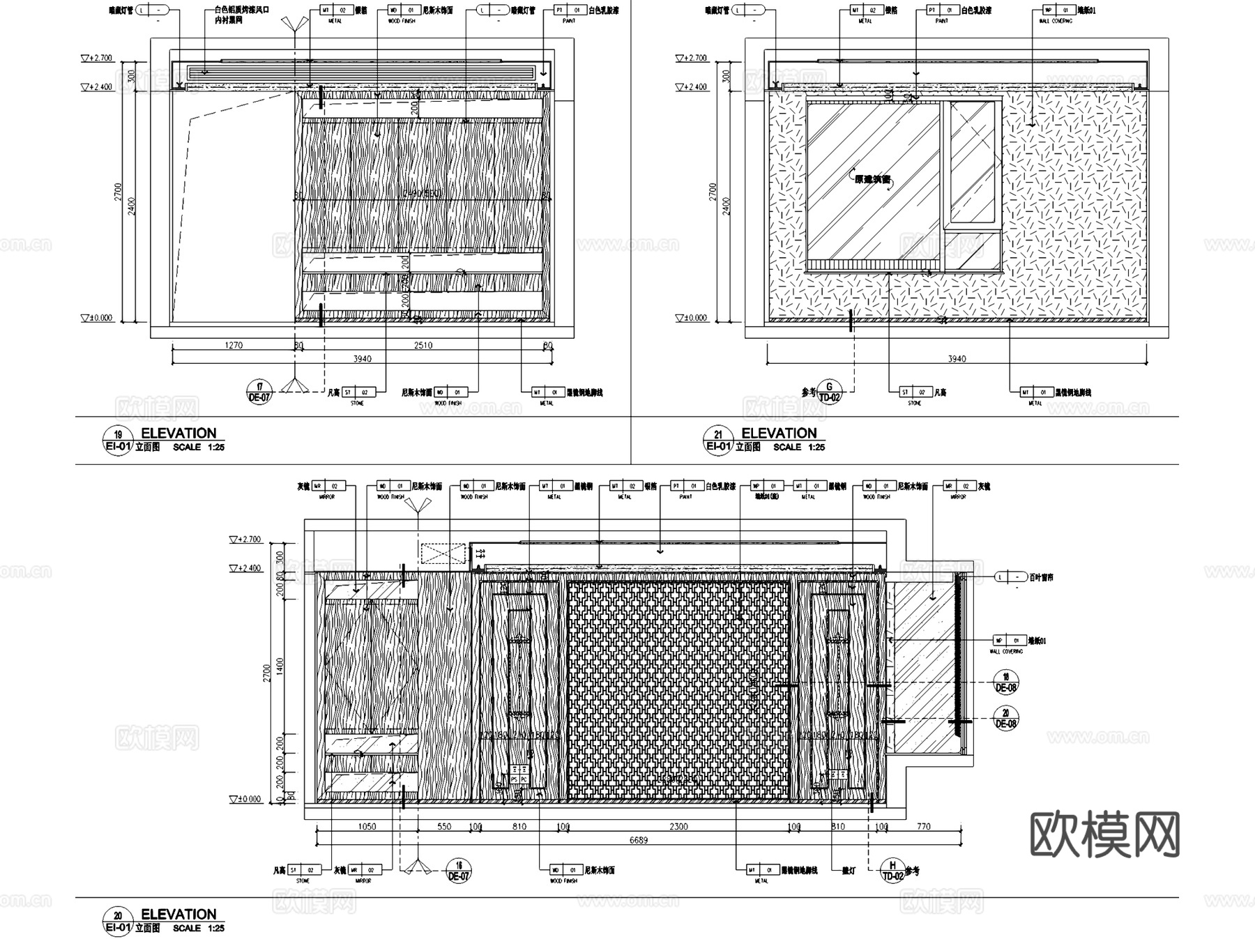 万科悦湾16-1-402B户型样板房室内家装CAD施工图整套cad施工图