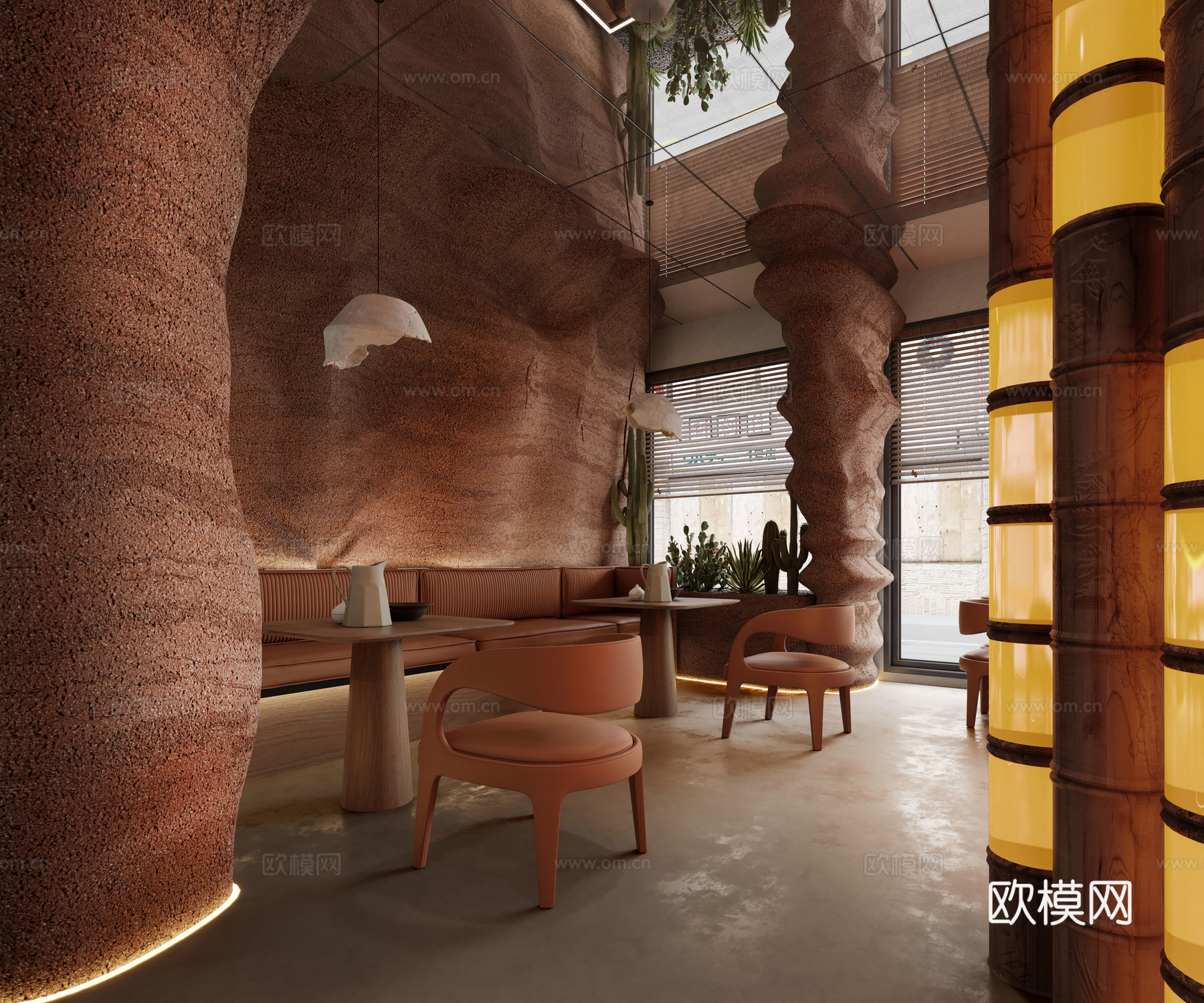 岩洞咖啡厅3d模型下载（渲染图2）