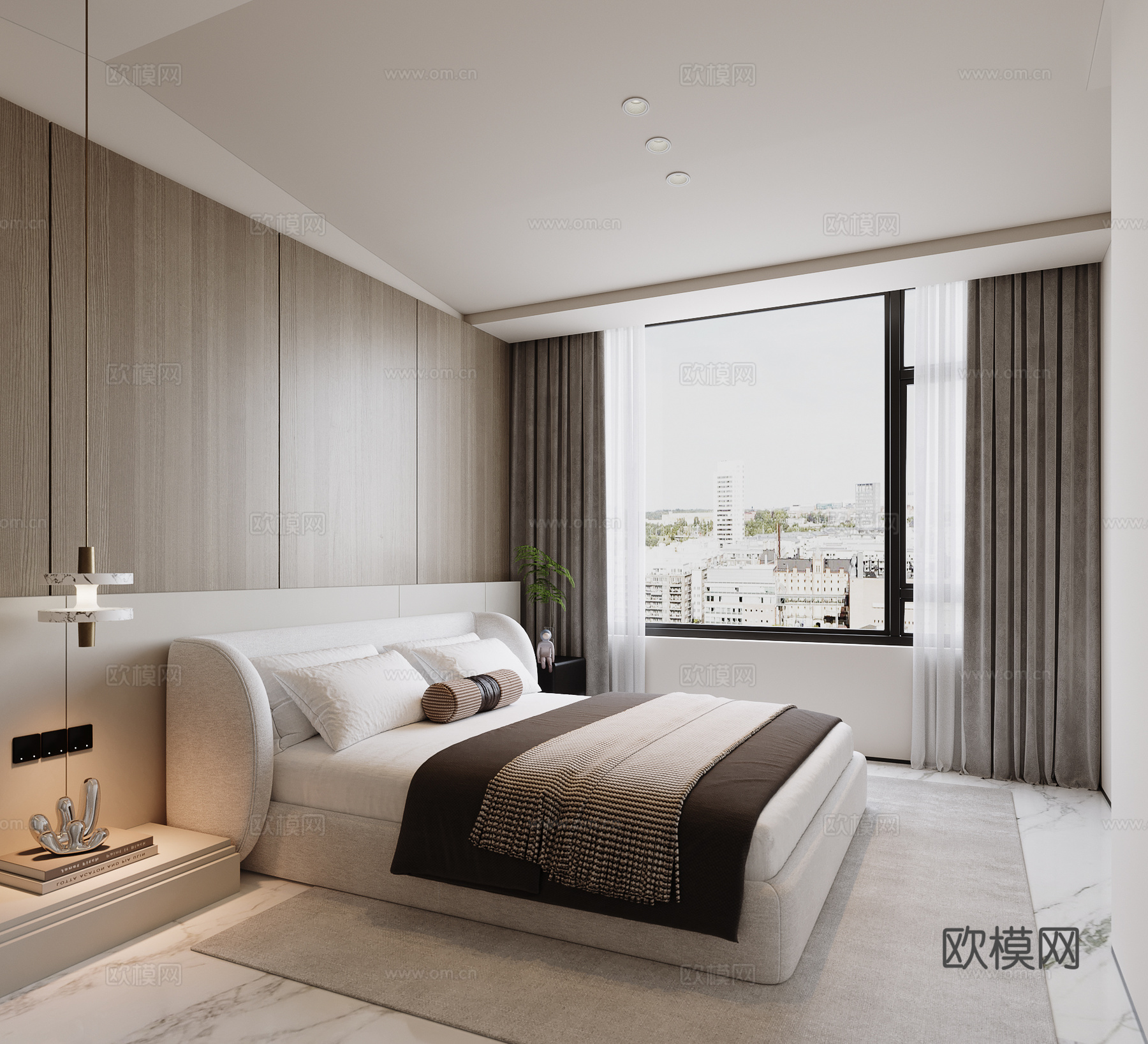 现代卧室su模型