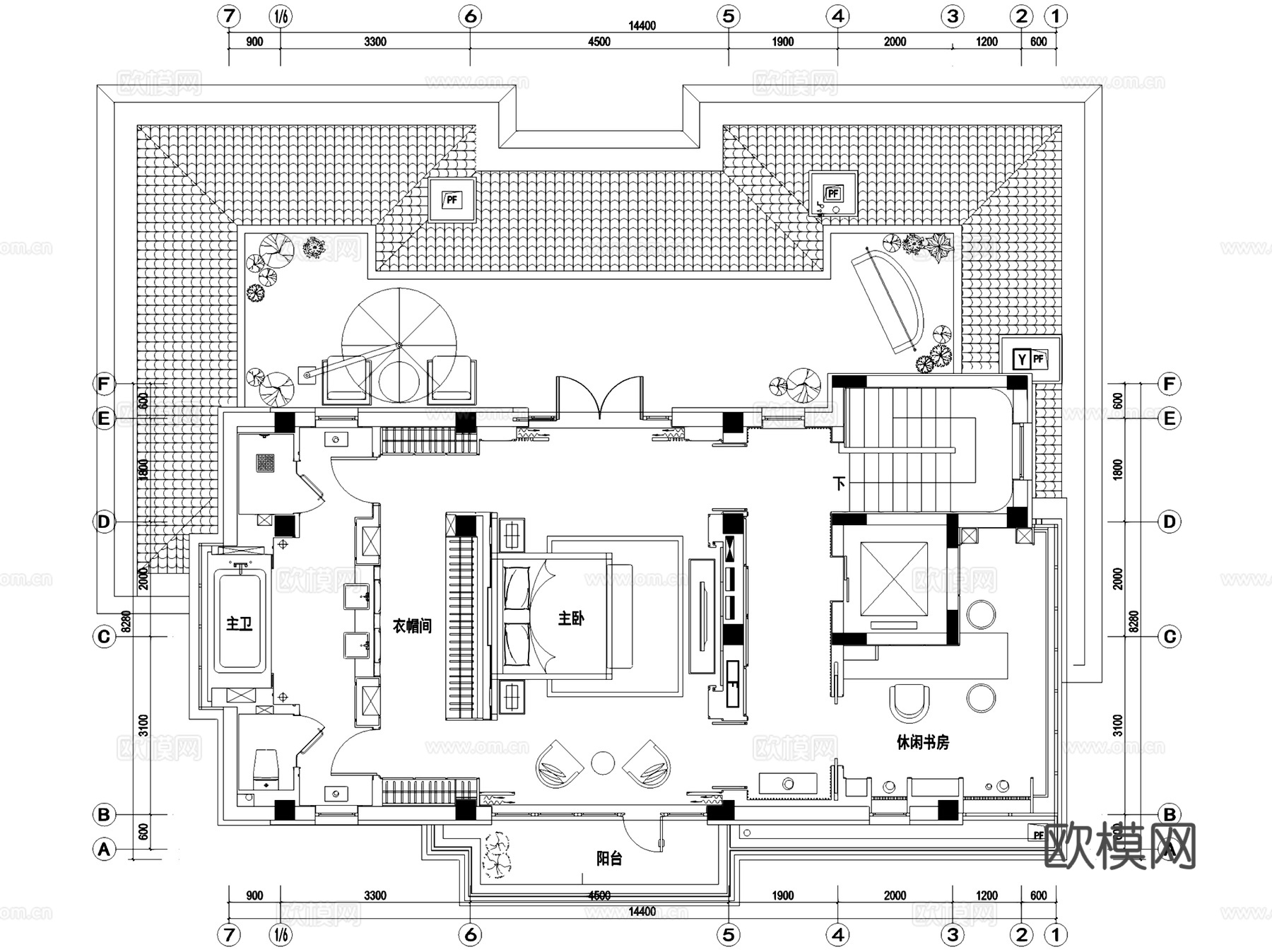 燕西华府中式小独栋三层别墅室内家装CAD施工图+3Dmaxcad施工图