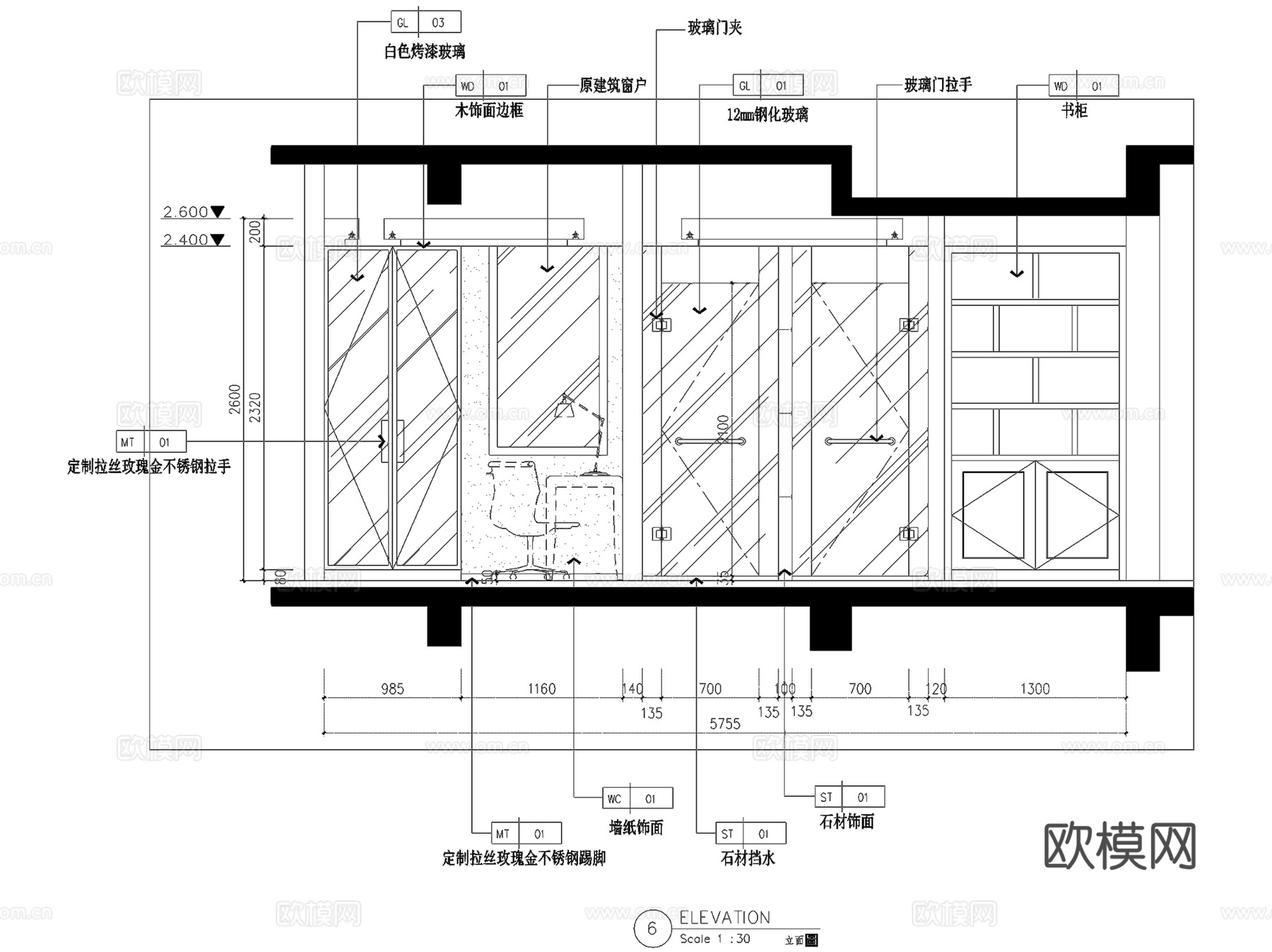 泸州新中式三层别墅室内家装CAD施工图整套cad施工图