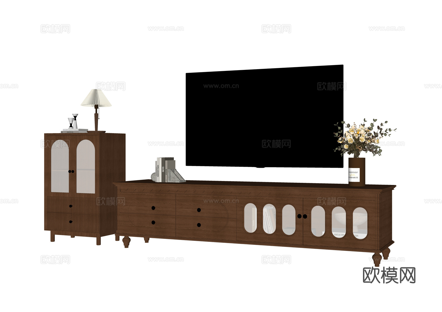 现代电视柜 边柜su模型