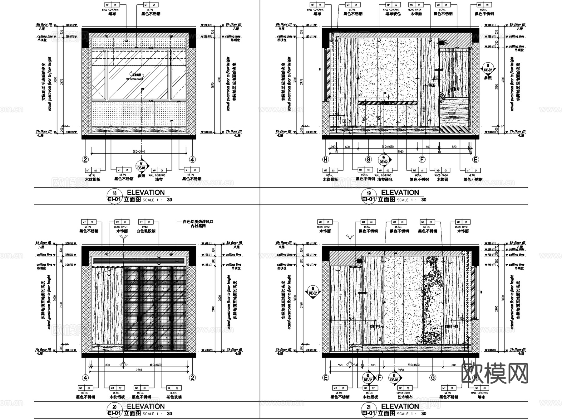 南宁建发五象湖D户型新中式样板间室内家装CAD施工图整套cad施工图