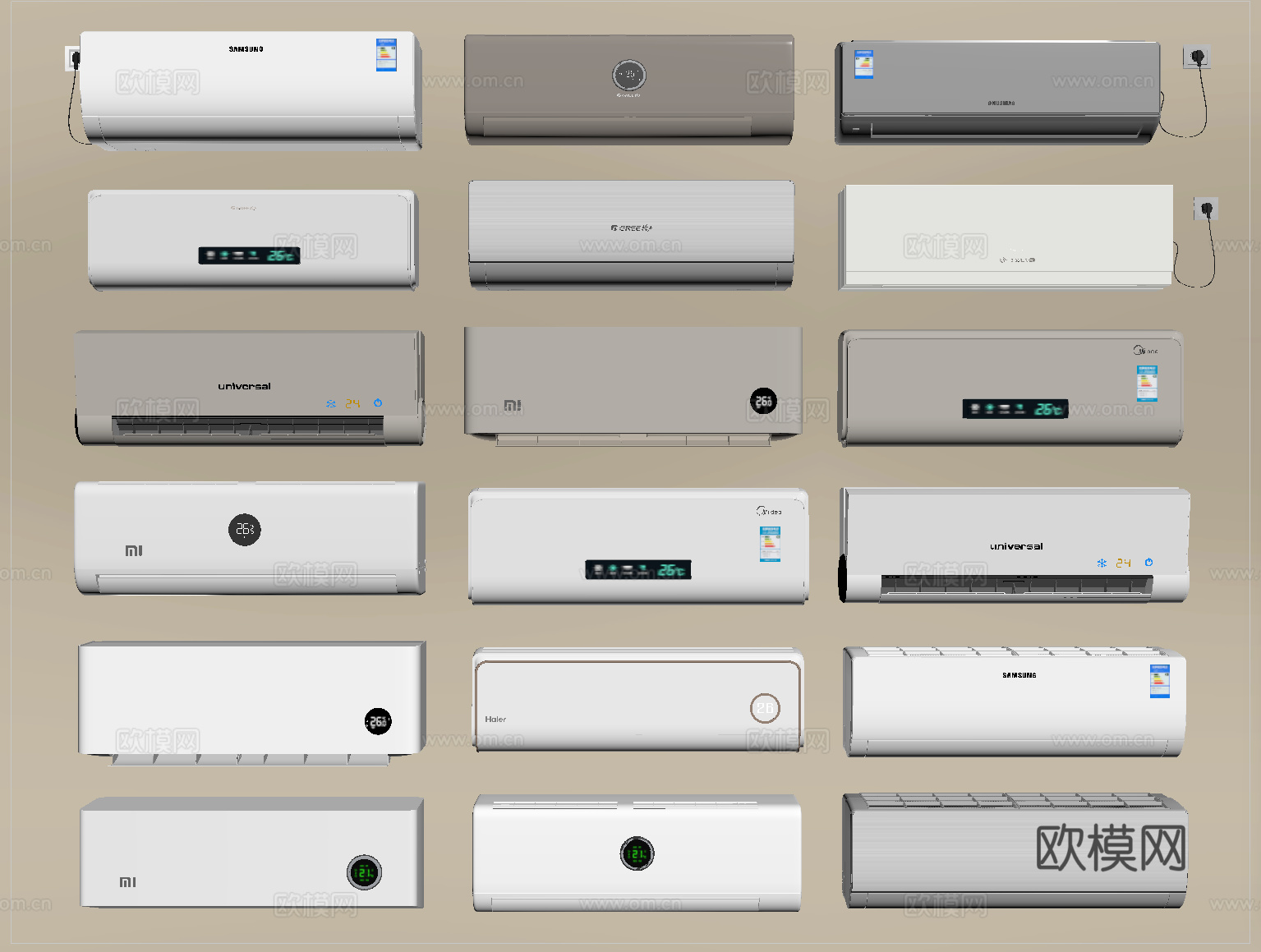 现代空调 壁挂式空调su模型