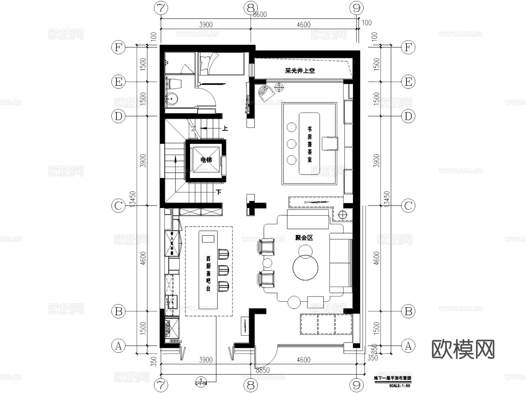燕西华府联排二层别墅63#室内家装CAD施工图+3Dmaxcad施工图