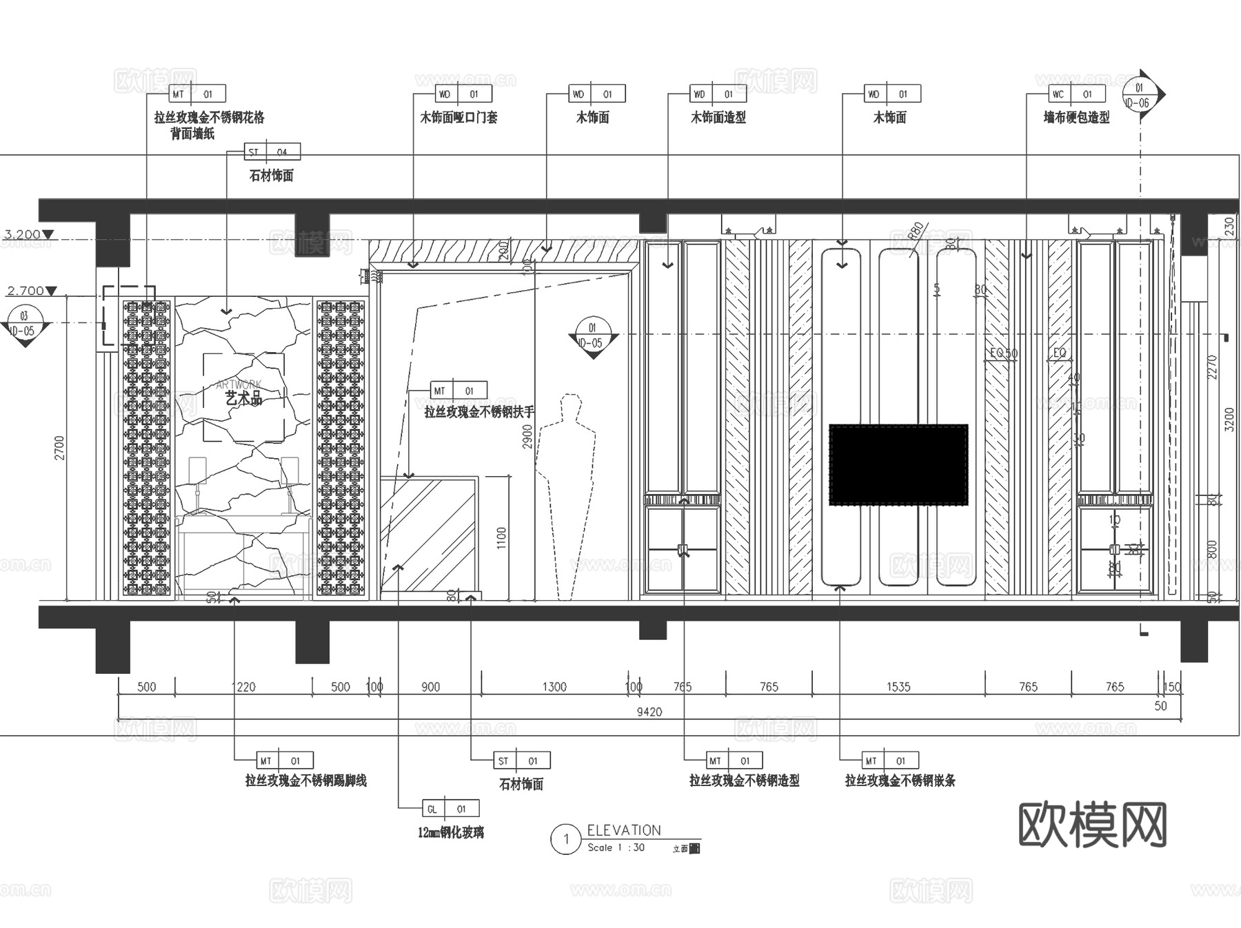 泸州新中式三层别墅室内家装CAD施工图整套cad施工图
