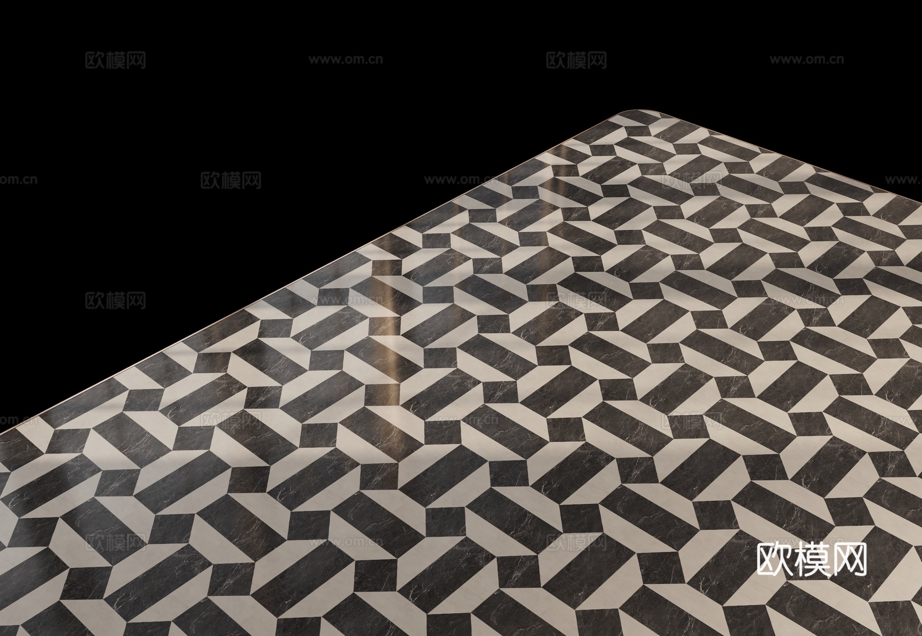 现代地砖石材拼花su模型