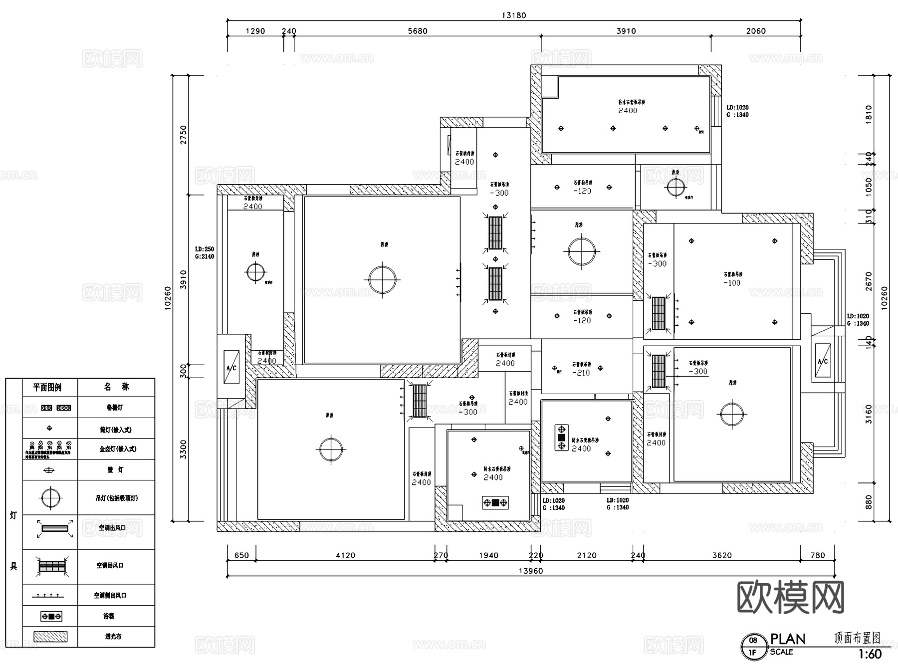 新港名仕花园8#1804北欧风三室两厅两卫室内家装CADcad施工图