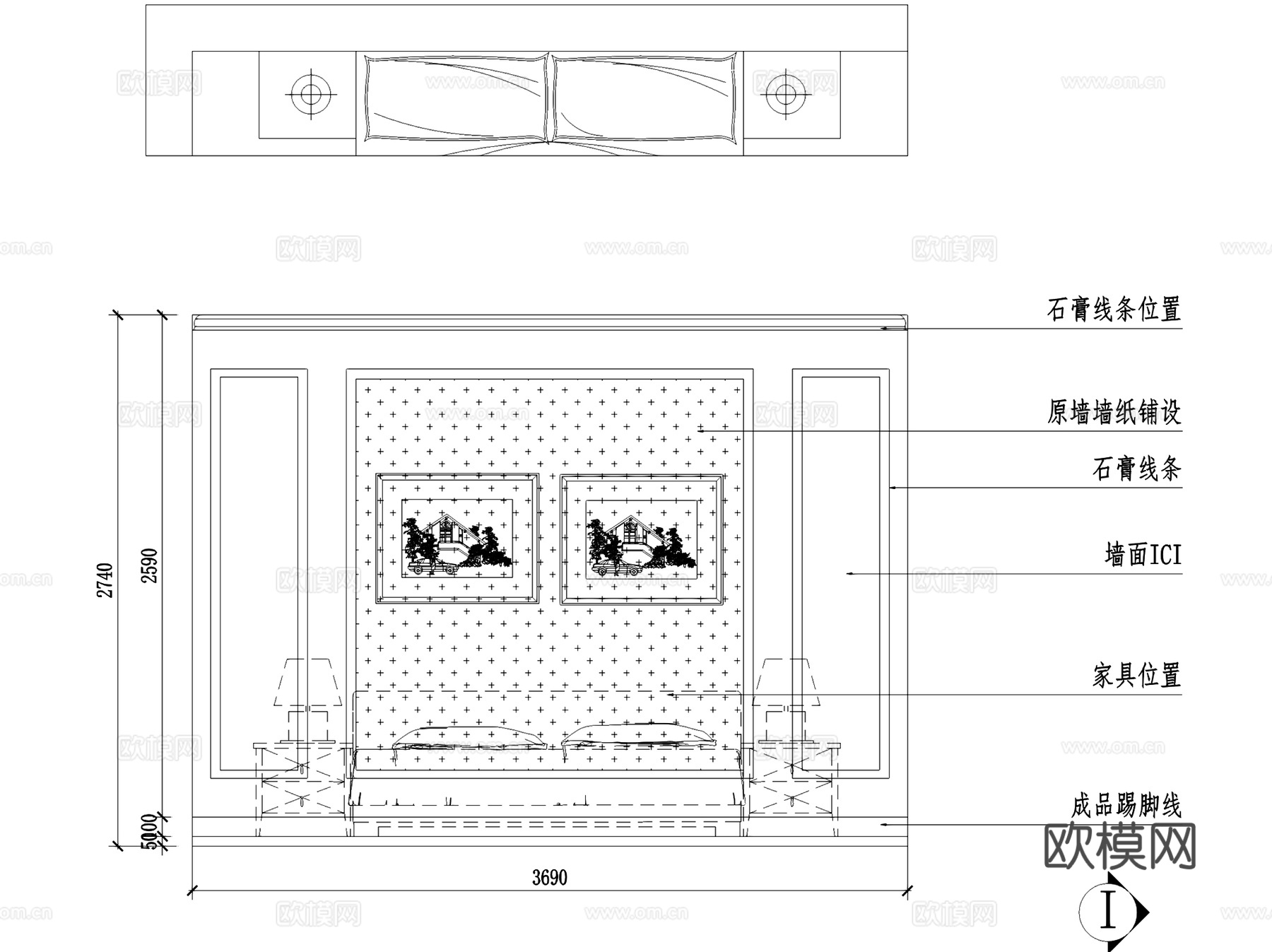 橘郡7#1604美式三室两厅两卫室内家装CAD施工图cad施工图