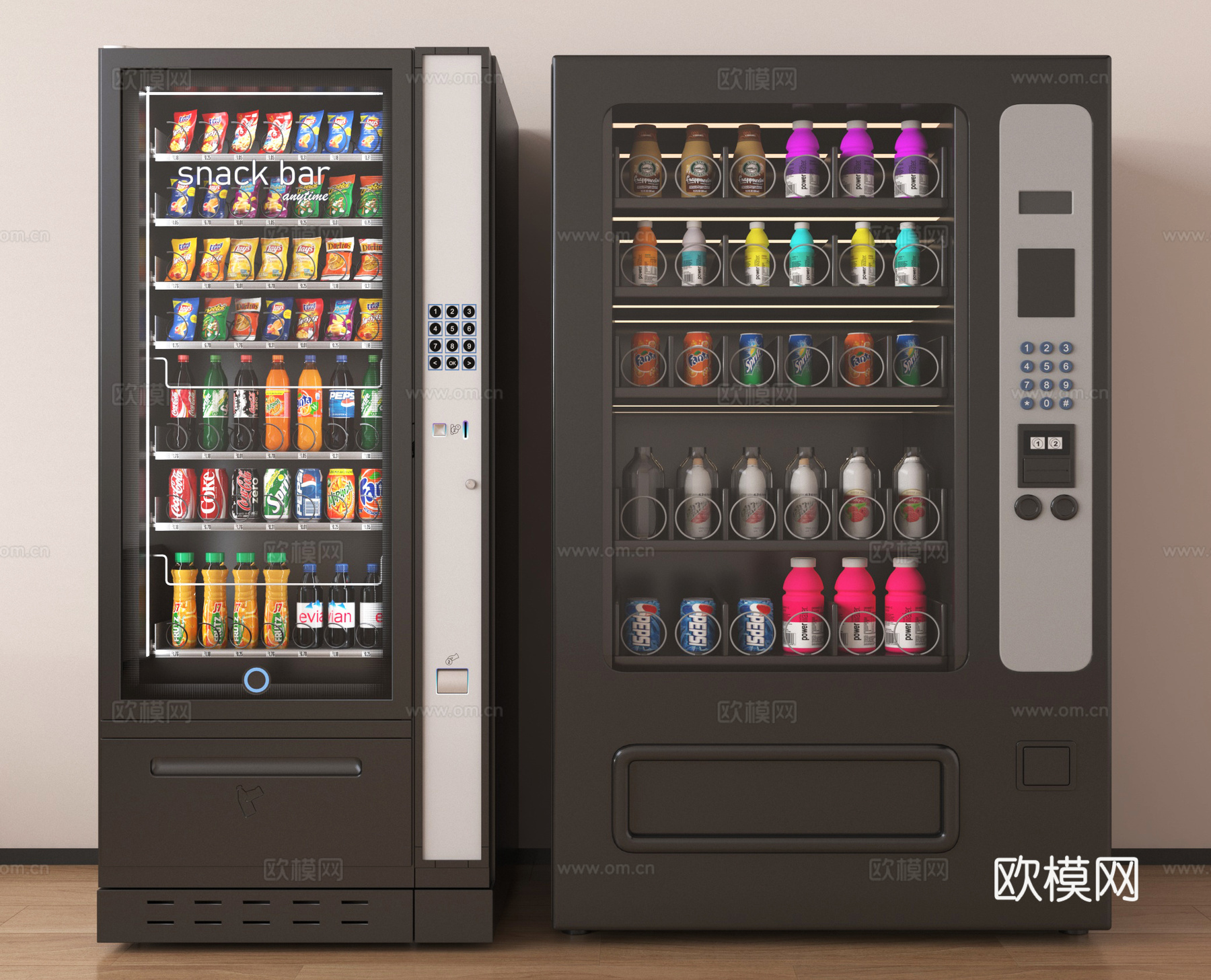 现代自动售卖机 饮料柜su模型