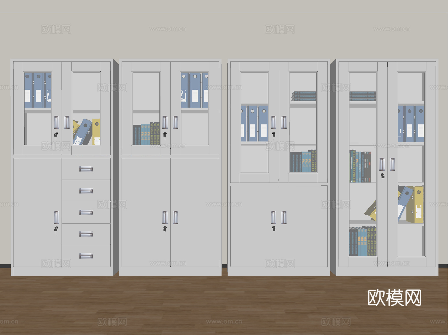 现代文件柜 档案柜 资料柜 铁皮柜su模型